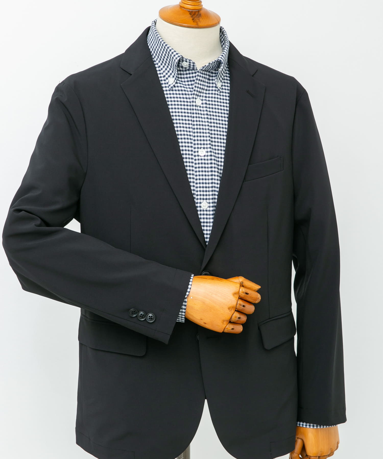 『イージーケア』LIFE STYLE TAILOR　4WAYストレッチポリエステルジャケット NAVY M