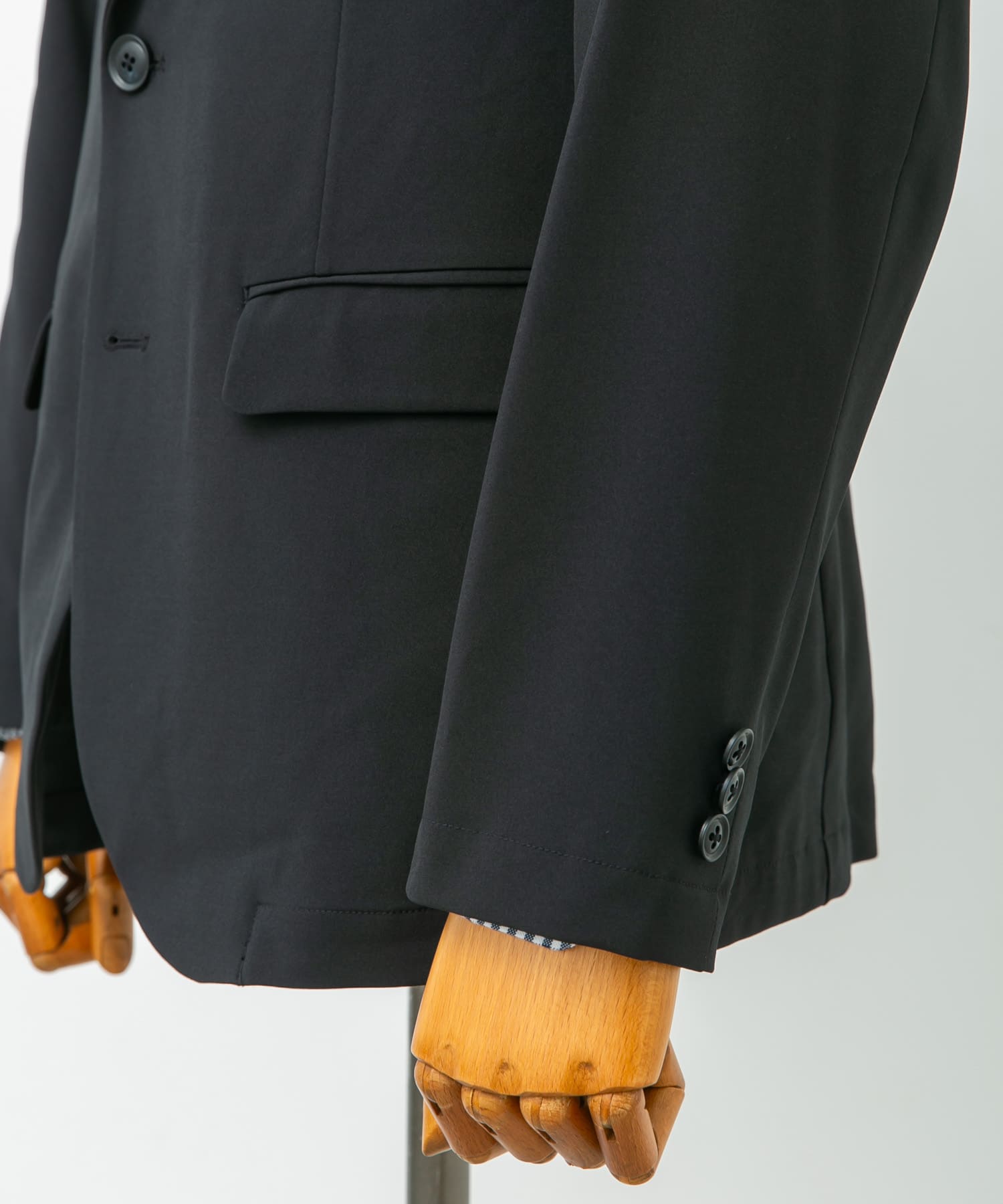 『イージーケア』LIFE STYLE TAILOR　4WAYストレッチポリエステルジャケット NAVY L