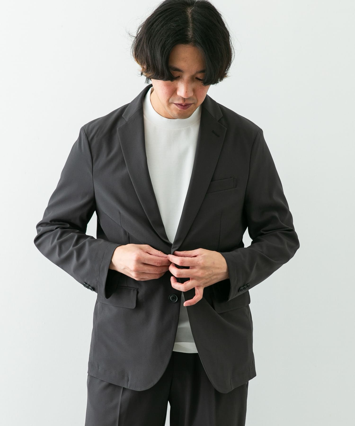 『イージーケア』LIFE STYLE TAILOR　4WAYストレッチポリエステルジャケット