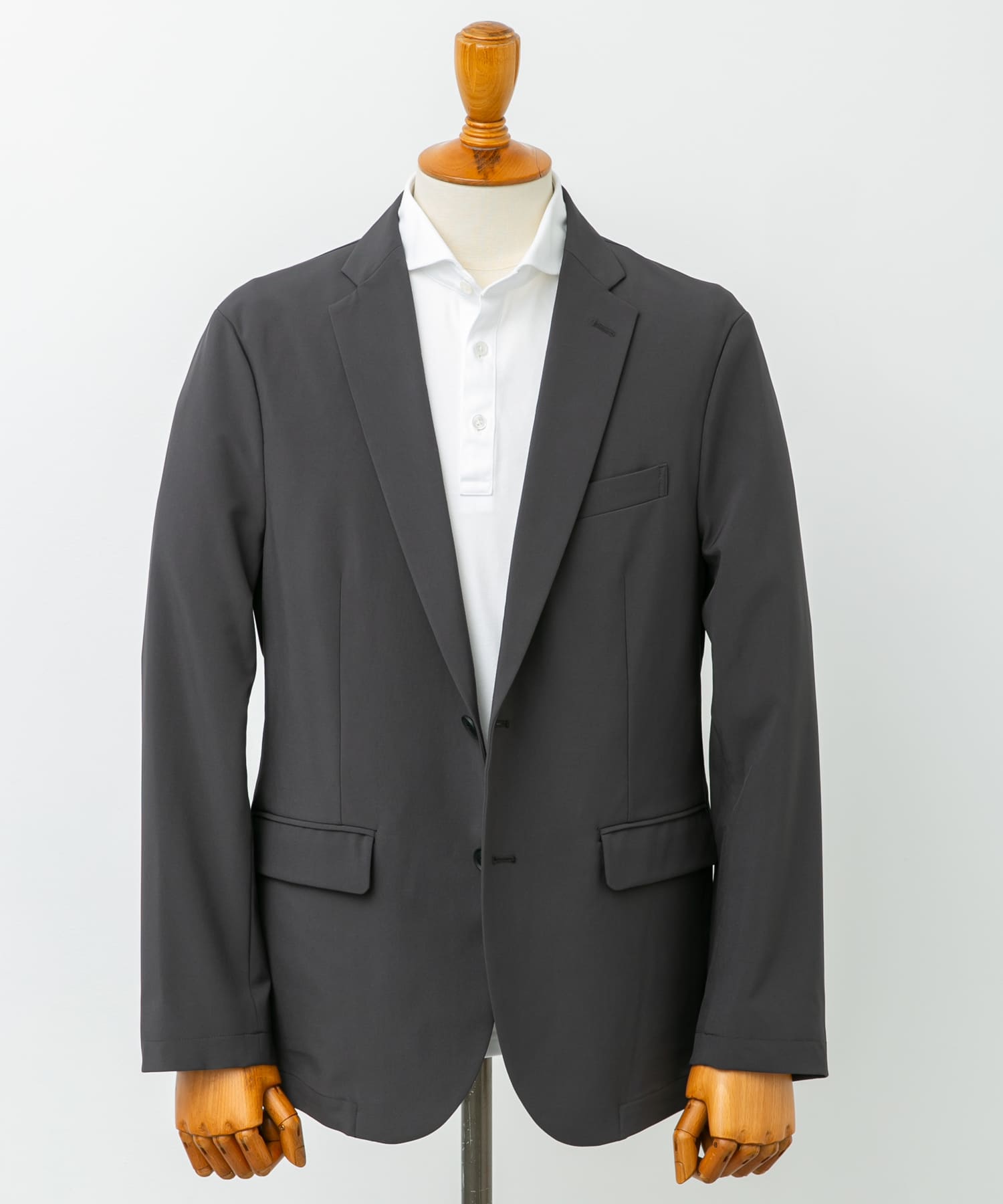 『イージーケア』LIFE STYLE TAILOR　4WAYストレッチポリエステルジャケット GRAY S