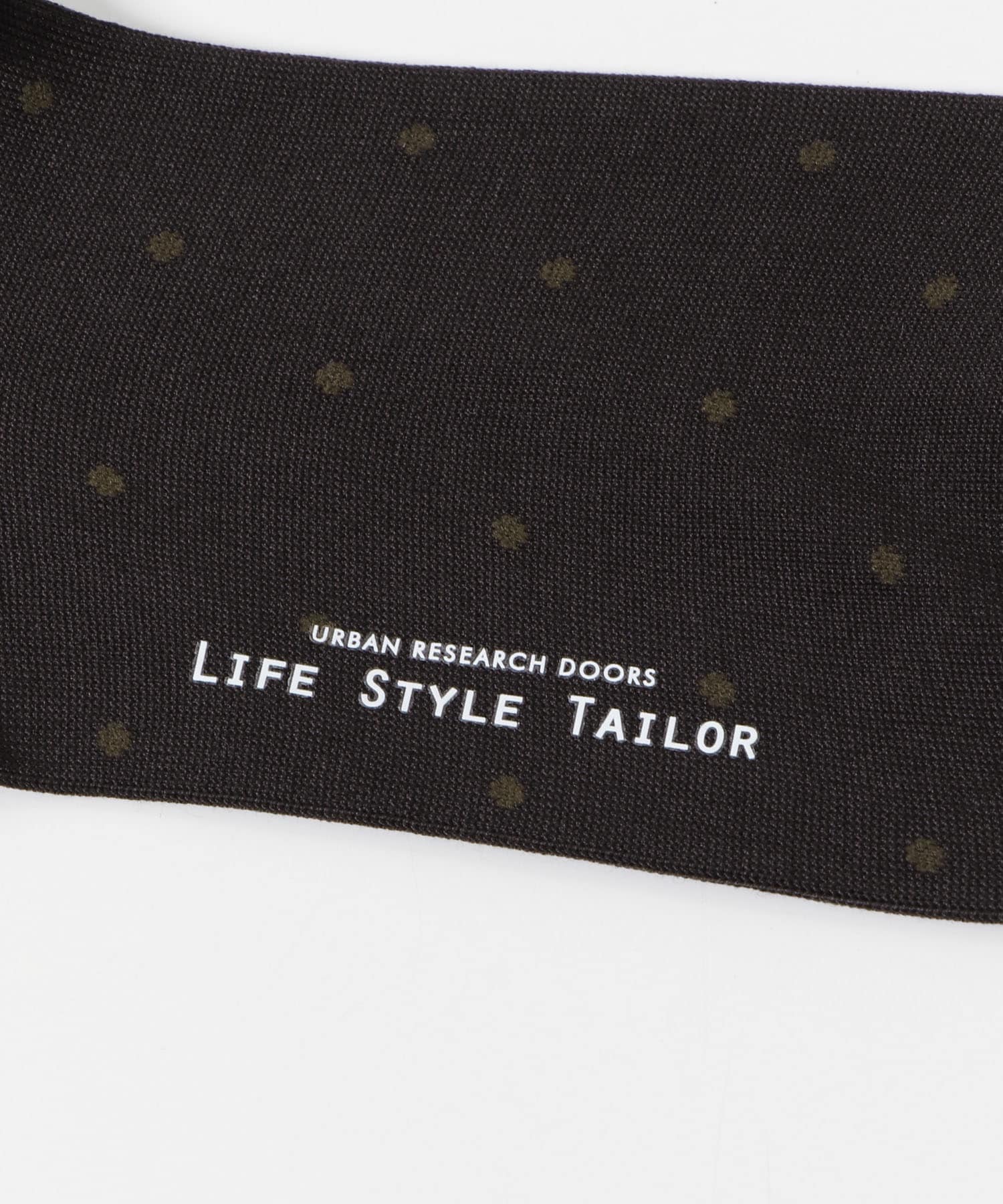 LIFE STYLE TAILOR　ドット柄ドレスソックス BROWN -