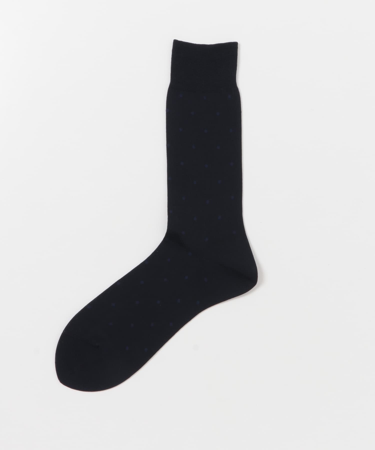 LIFE STYLE TAILOR　ドット柄ドレスソックス NAVY -
