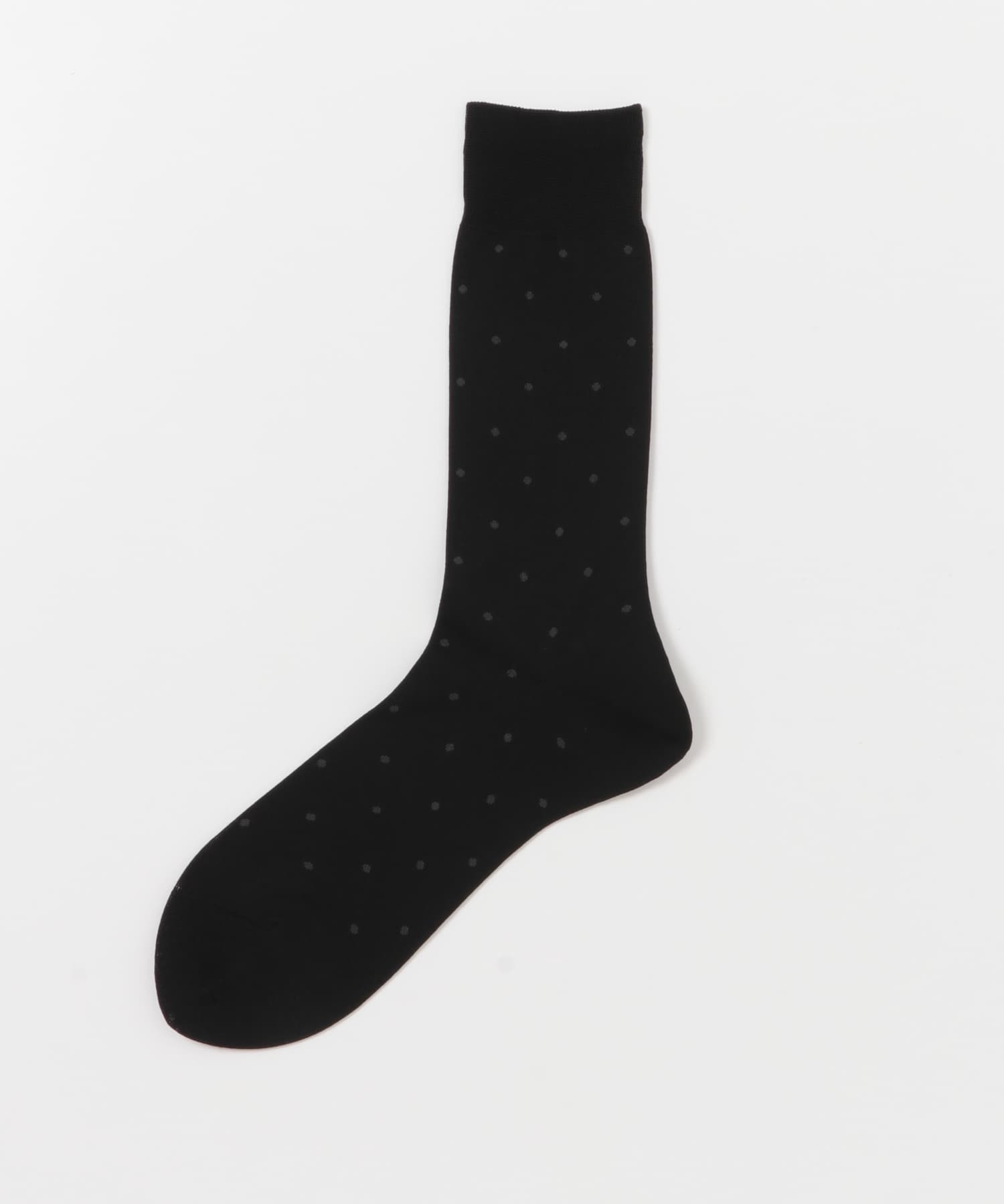 LIFE STYLE TAILOR　ドット柄ドレスソックス BLACK -