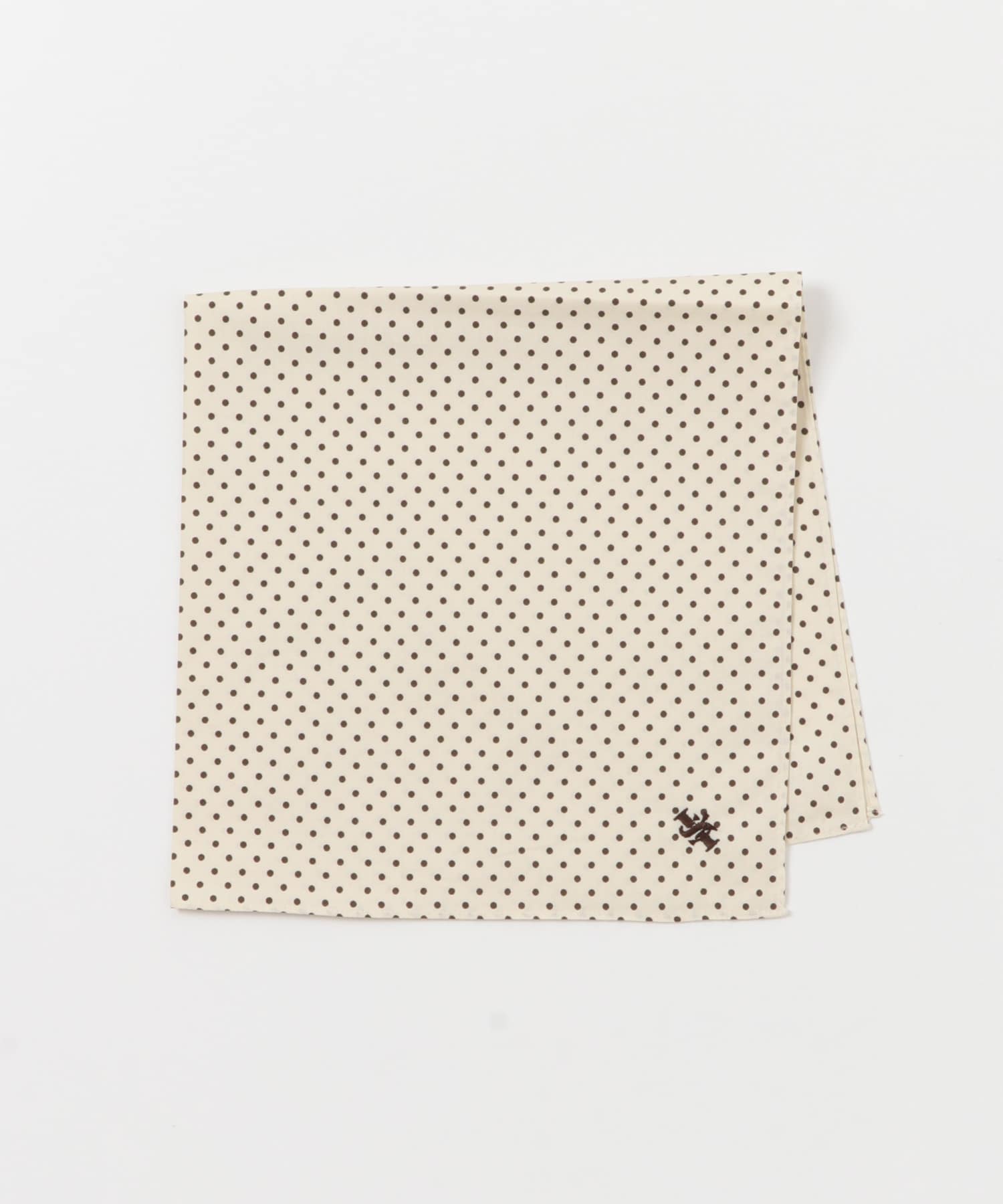 LIFE STYLE TAILOR　ドット柄コットンハンカチ BEIGE -