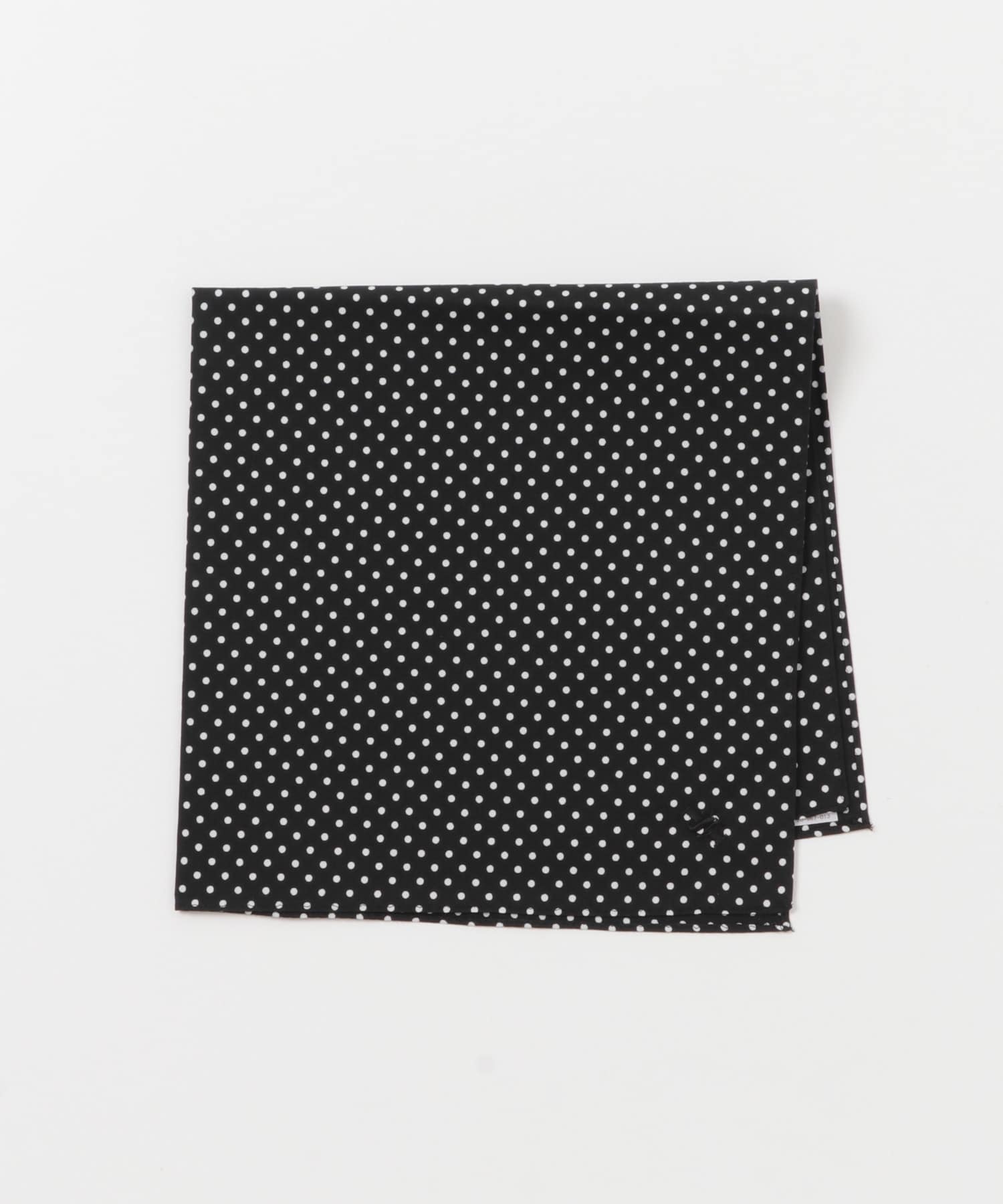 LIFE STYLE TAILOR　ドット柄コットンハンカチ BLACK -