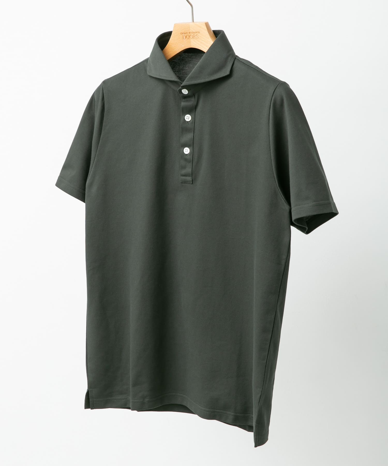 『吸水速乾』LIFE STYLE TAILOR　カッタウェイ半袖プルオーバー KHAKI M
