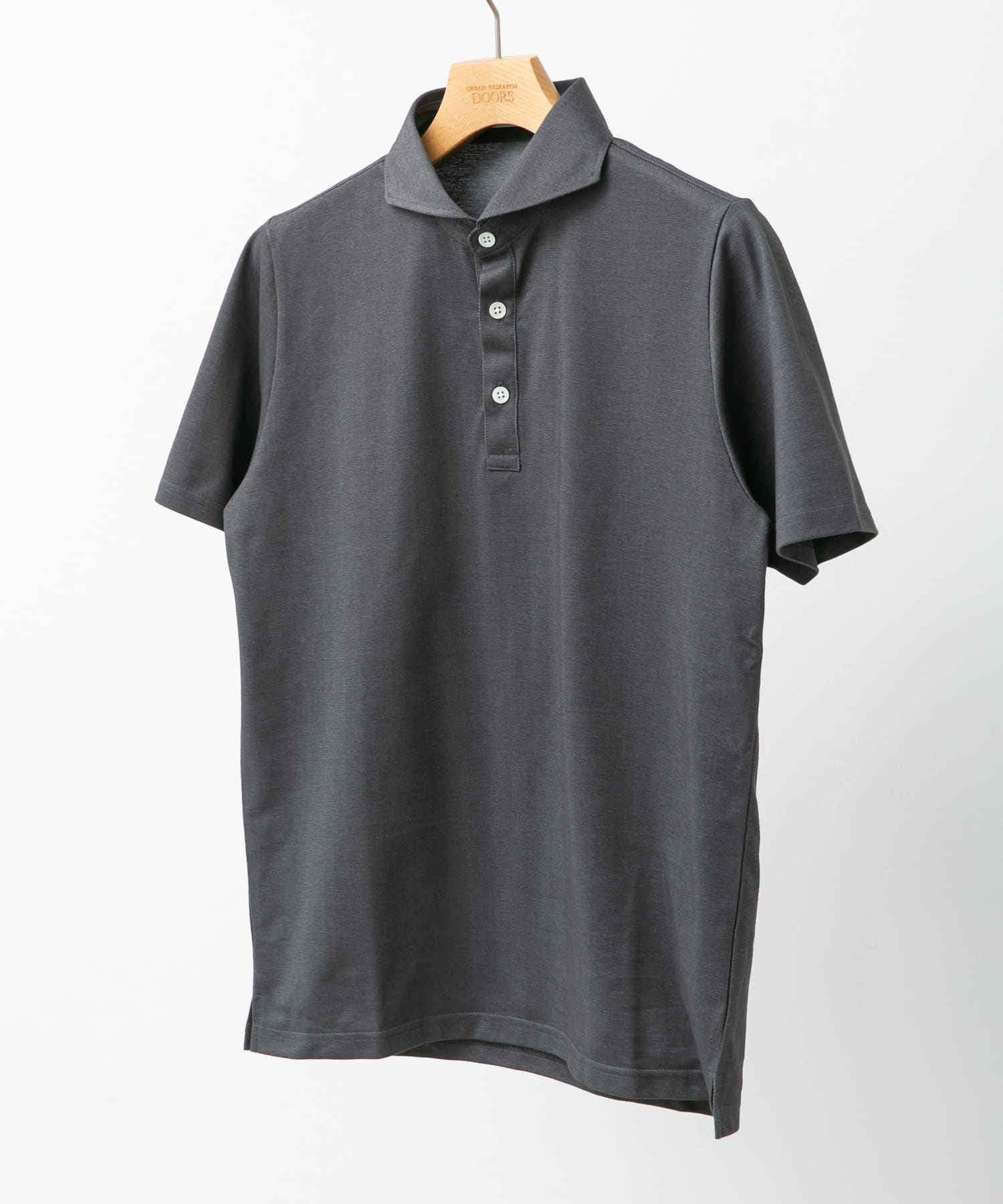 『吸水速乾』LIFE STYLE TAILOR　カッタウェイ半袖プルオーバー GRAY M