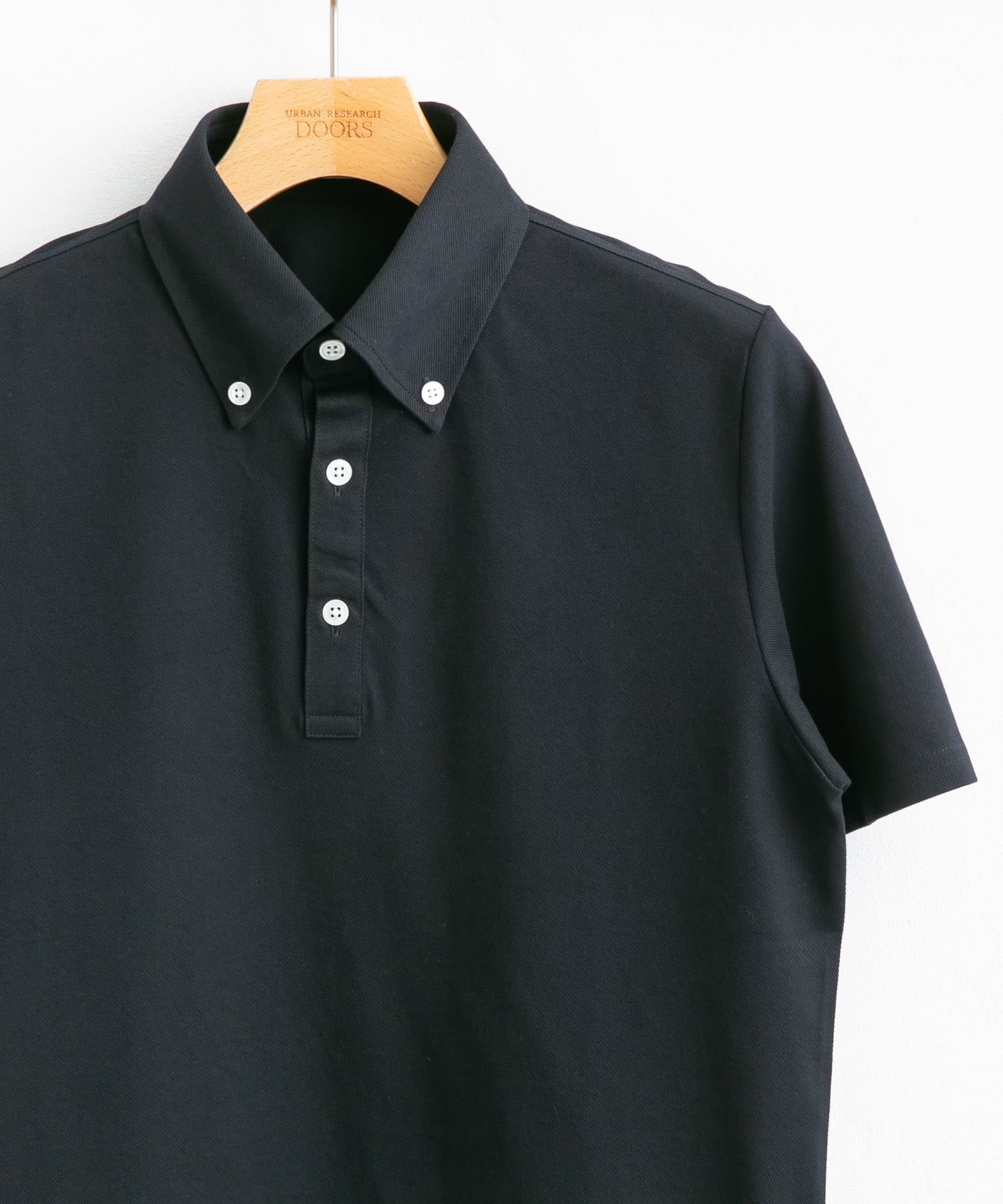 『吸水速乾』LIFE STYLE TAILOR　ボタンダウン半袖プルオーバー NAVY M