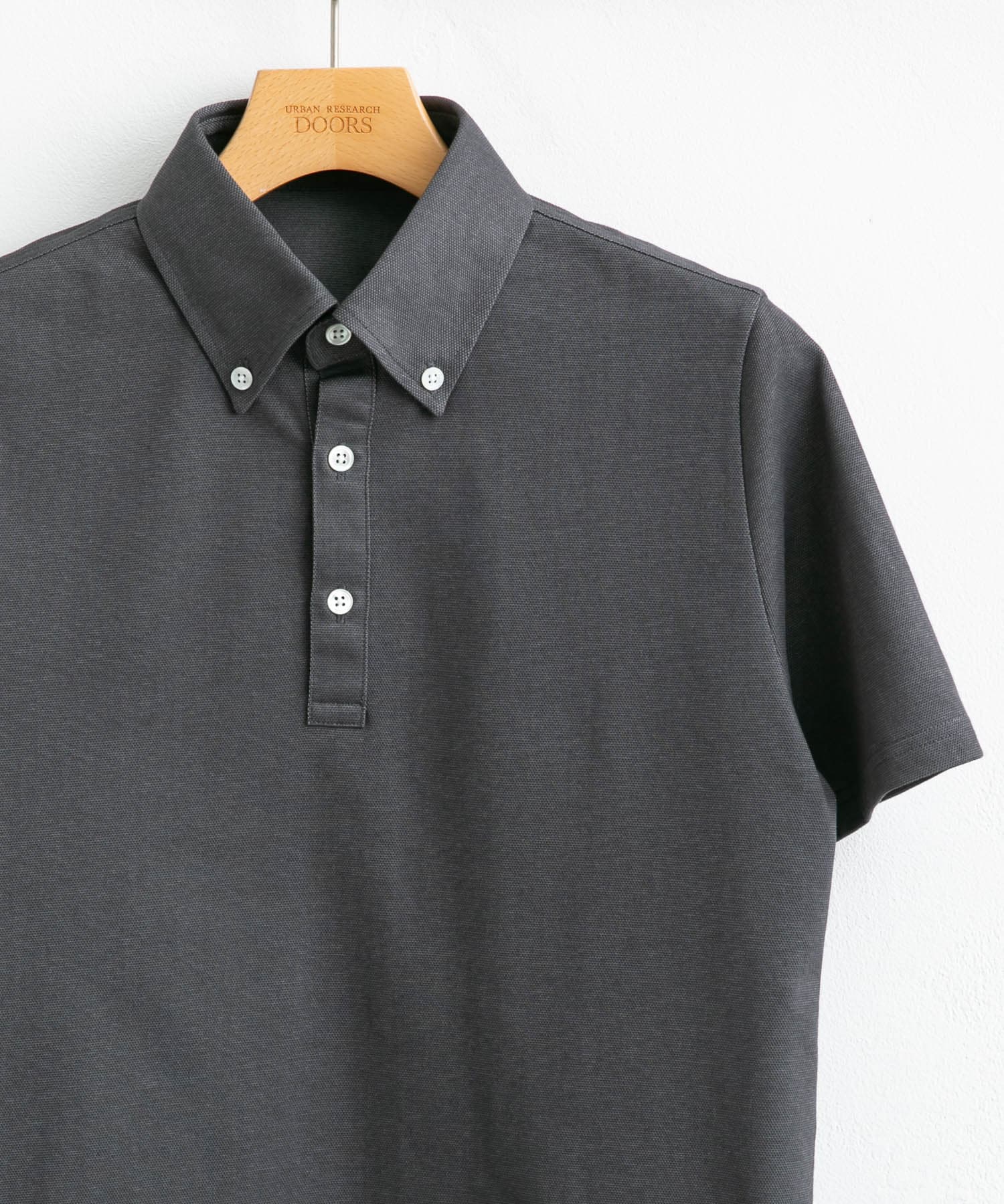 『吸水速乾』LIFE STYLE TAILOR　ボタンダウン半袖プルオーバー GRAY M