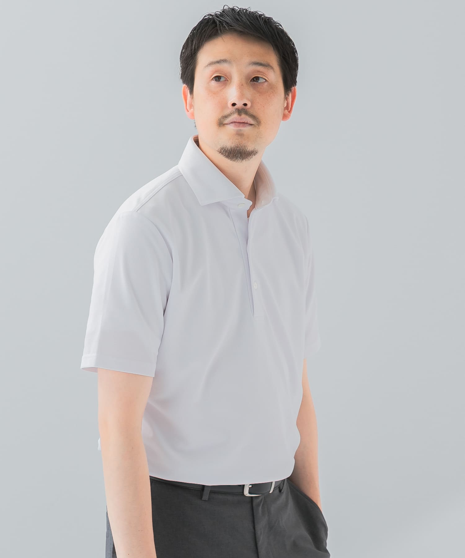 イージーケア/速乾性』LIFE STYLE TAILOR トリコット半袖プルオーバー