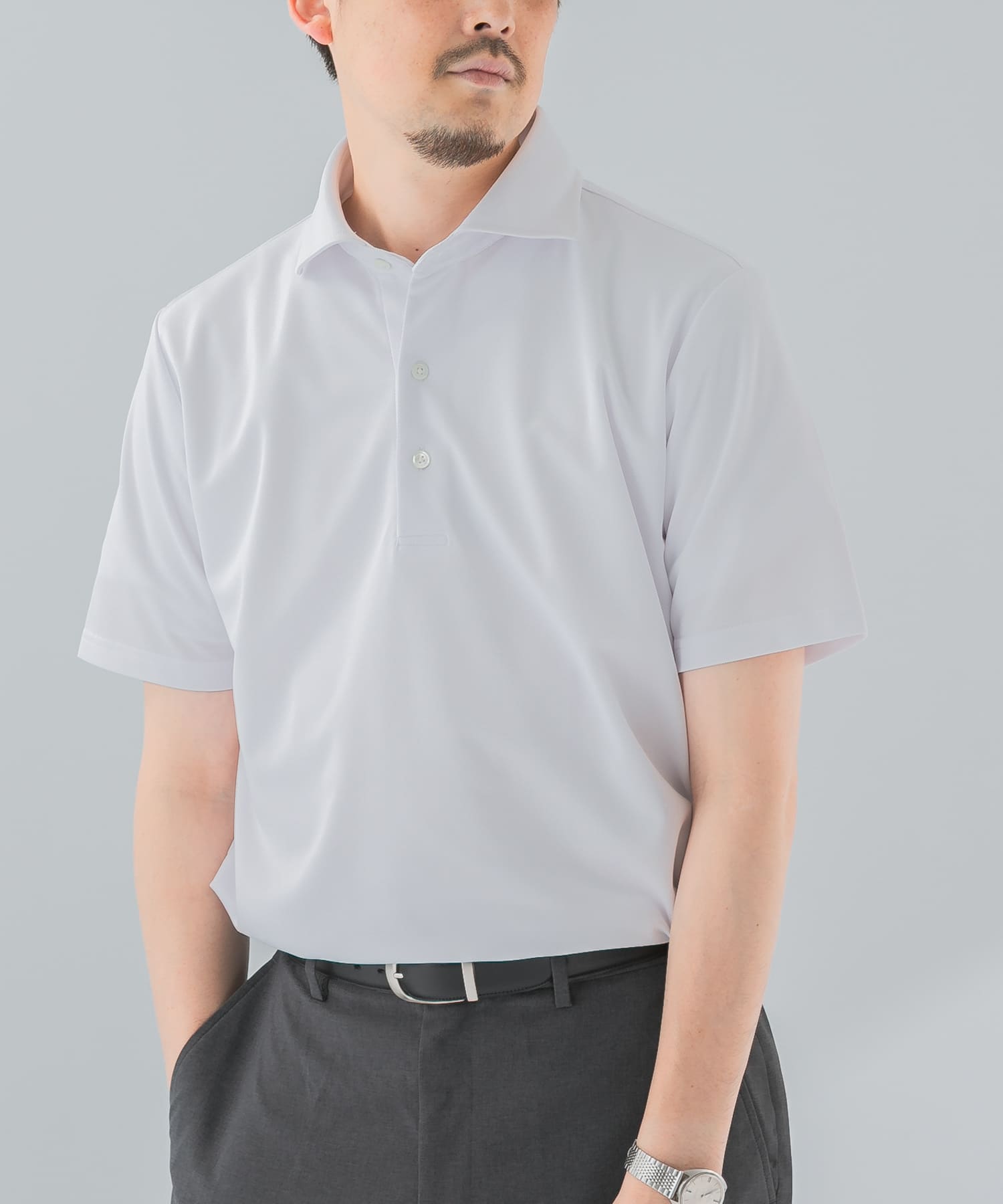 イージーケア/速乾性』LIFE STYLE TAILOR トリコット半袖プルオーバー