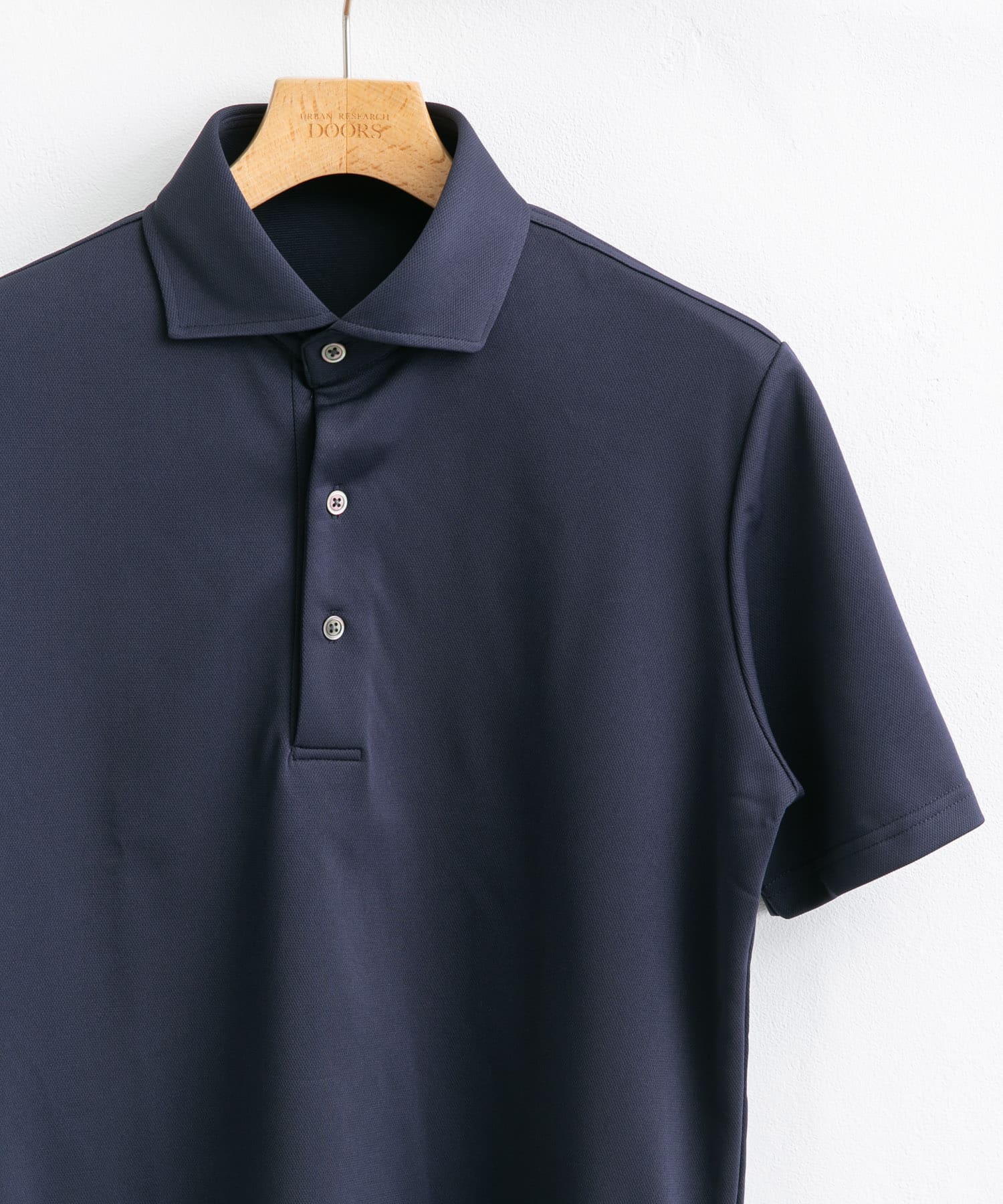 『イージーケア/速乾性』LIFE STYLE TAILOR　トリコット半袖プルオーバー NAVY M