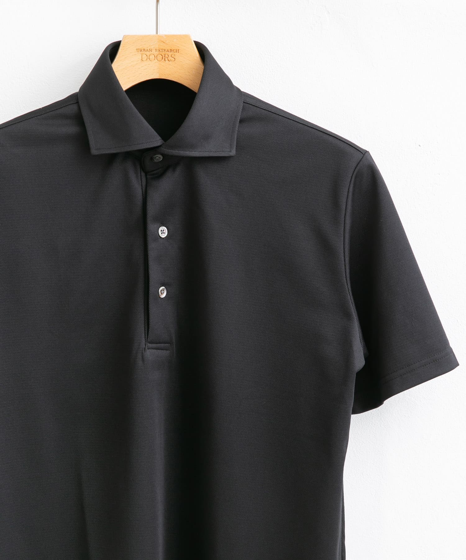 『イージーケア/速乾性』LIFE STYLE TAILOR　トリコット半袖プルオーバー BLACK M