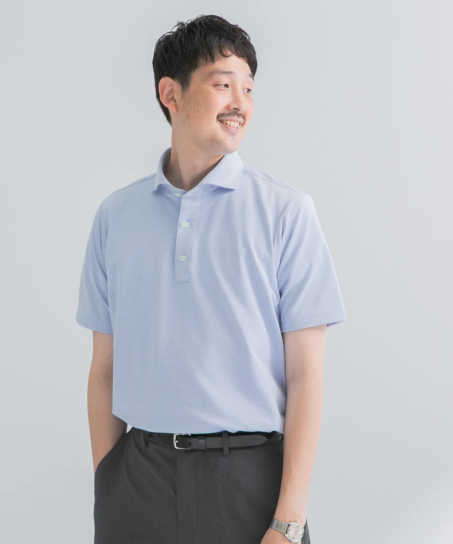 『イージーケア/吸水速乾』LIFE STYLE TAILOR　アルティマセミワイド半袖プルオーバー1