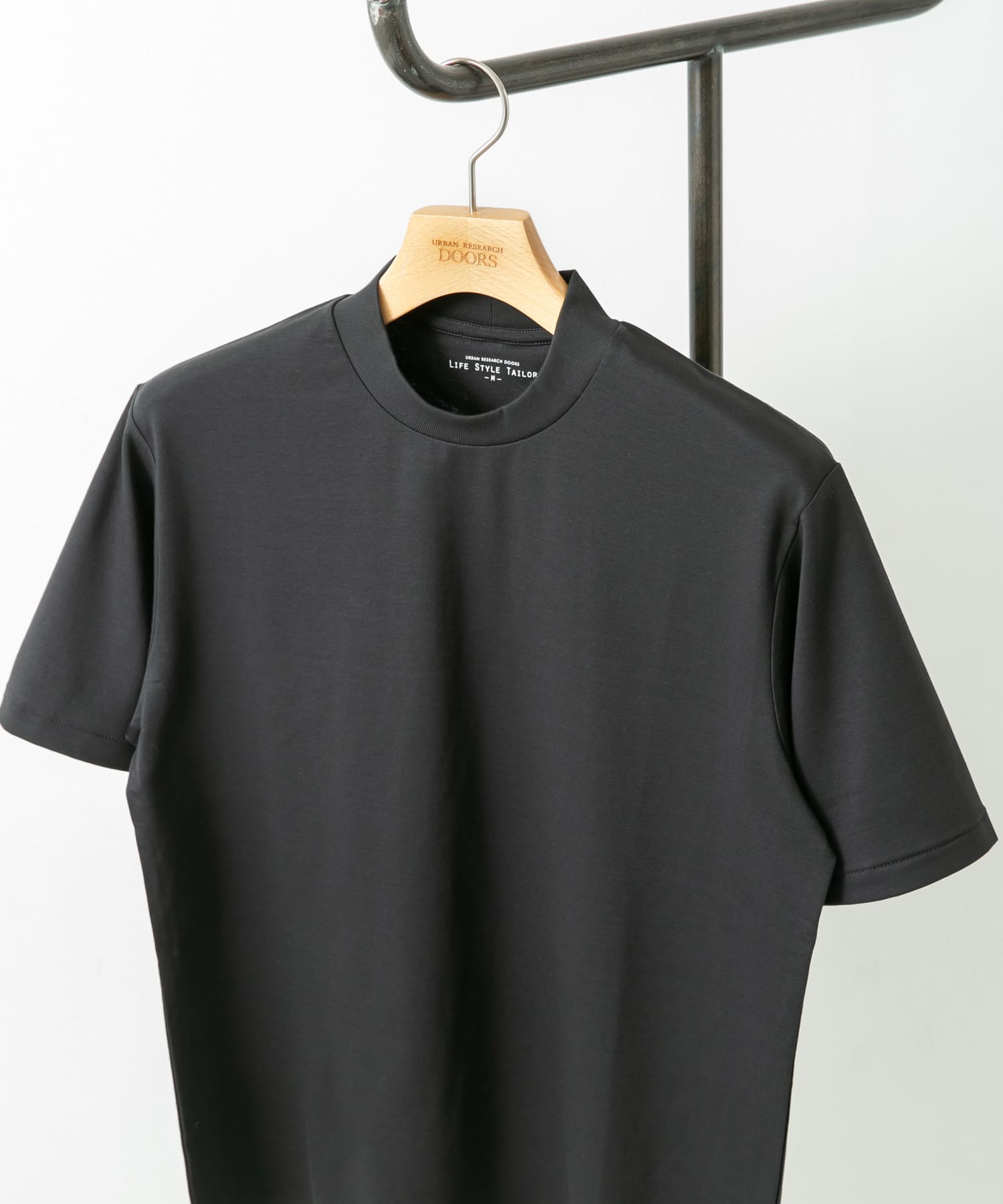 『抗菌/防臭』LIFE STYLE TAILOR　シルケットポンチストレッチTシャツ CHARCOAL M