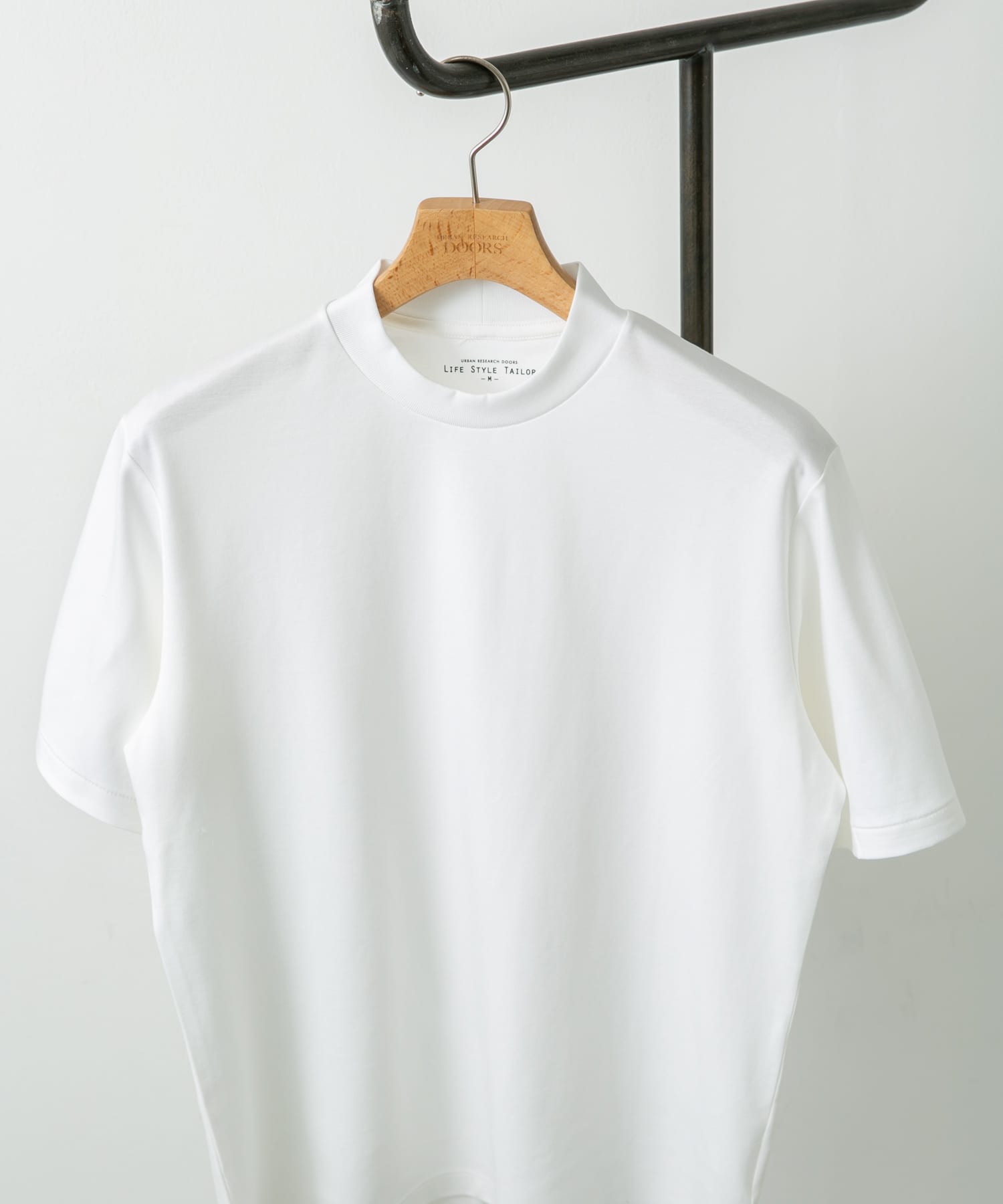 『抗菌/防臭』LIFE STYLE TAILOR　シルケットポンチストレッチTシャツ WHITE M