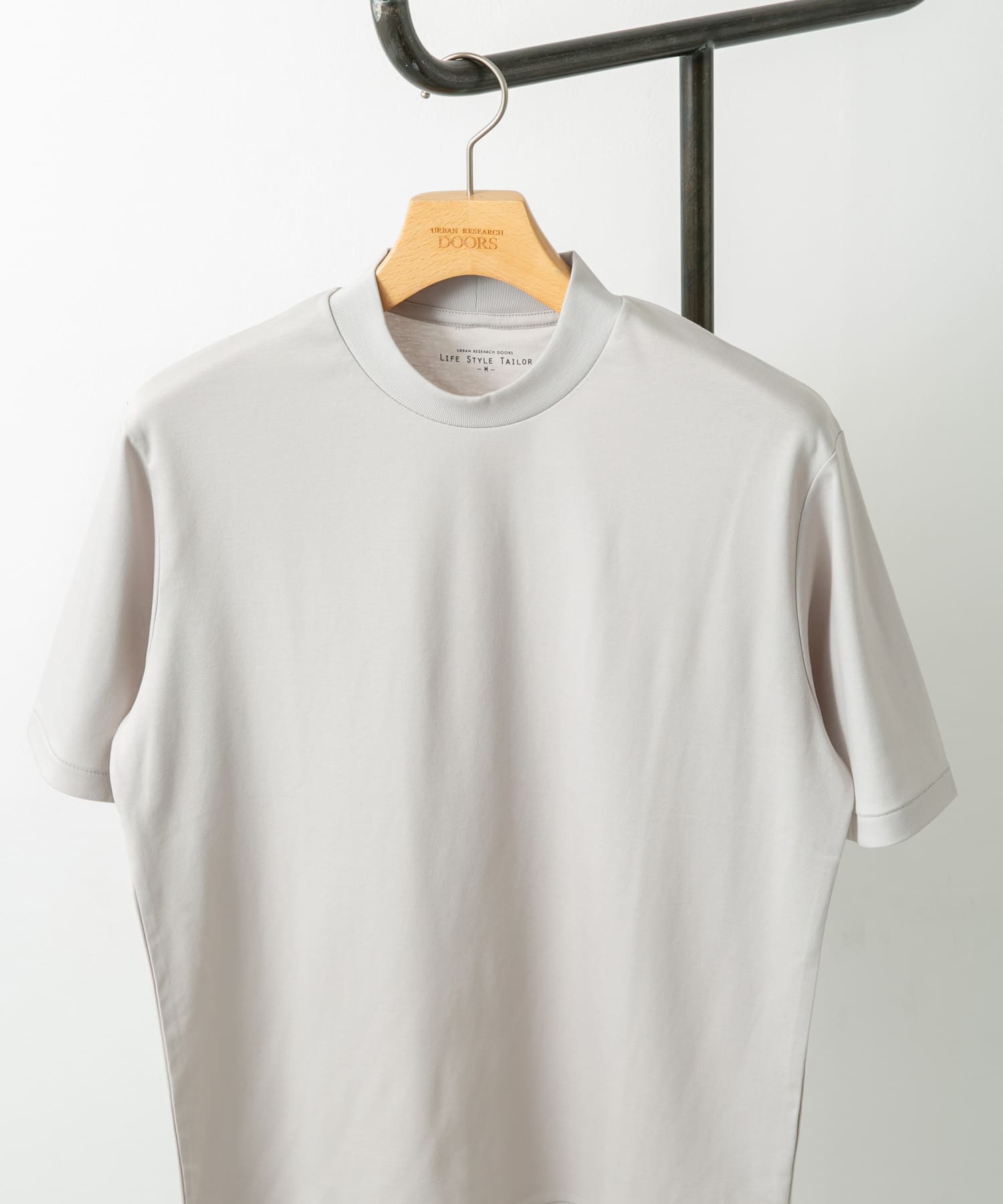 『抗菌/防臭』LIFE STYLE TAILOR　シルケットポンチストレッチTシャツ ICE GRAY M