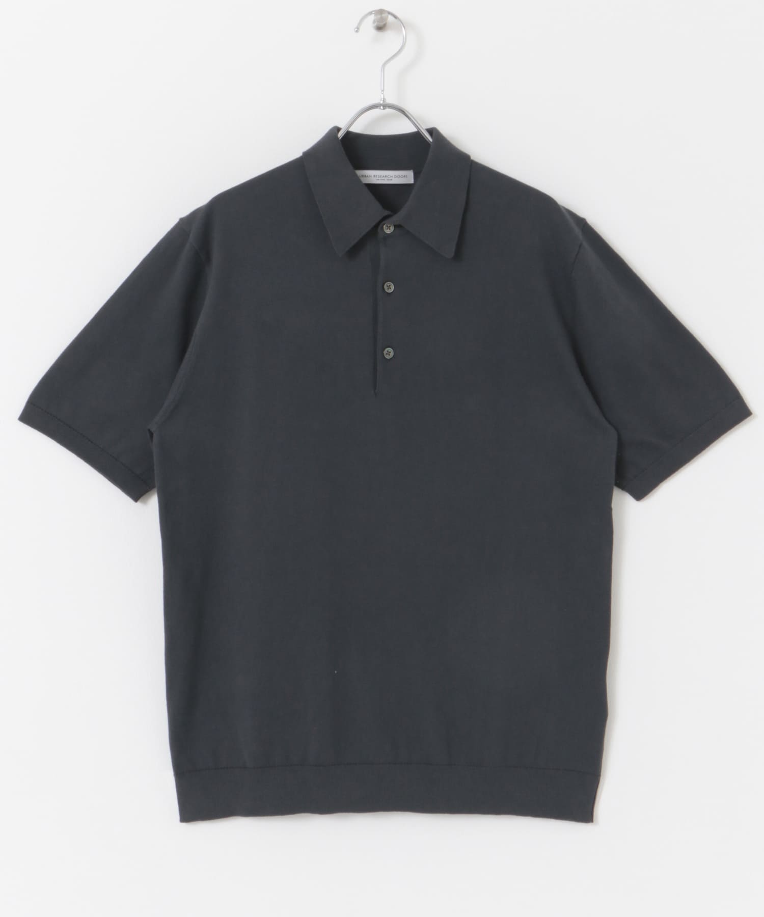 『UR TECH ひやサラクール』『接触冷感/UVカット』 ニットポロシャツ BLUE GRAY M