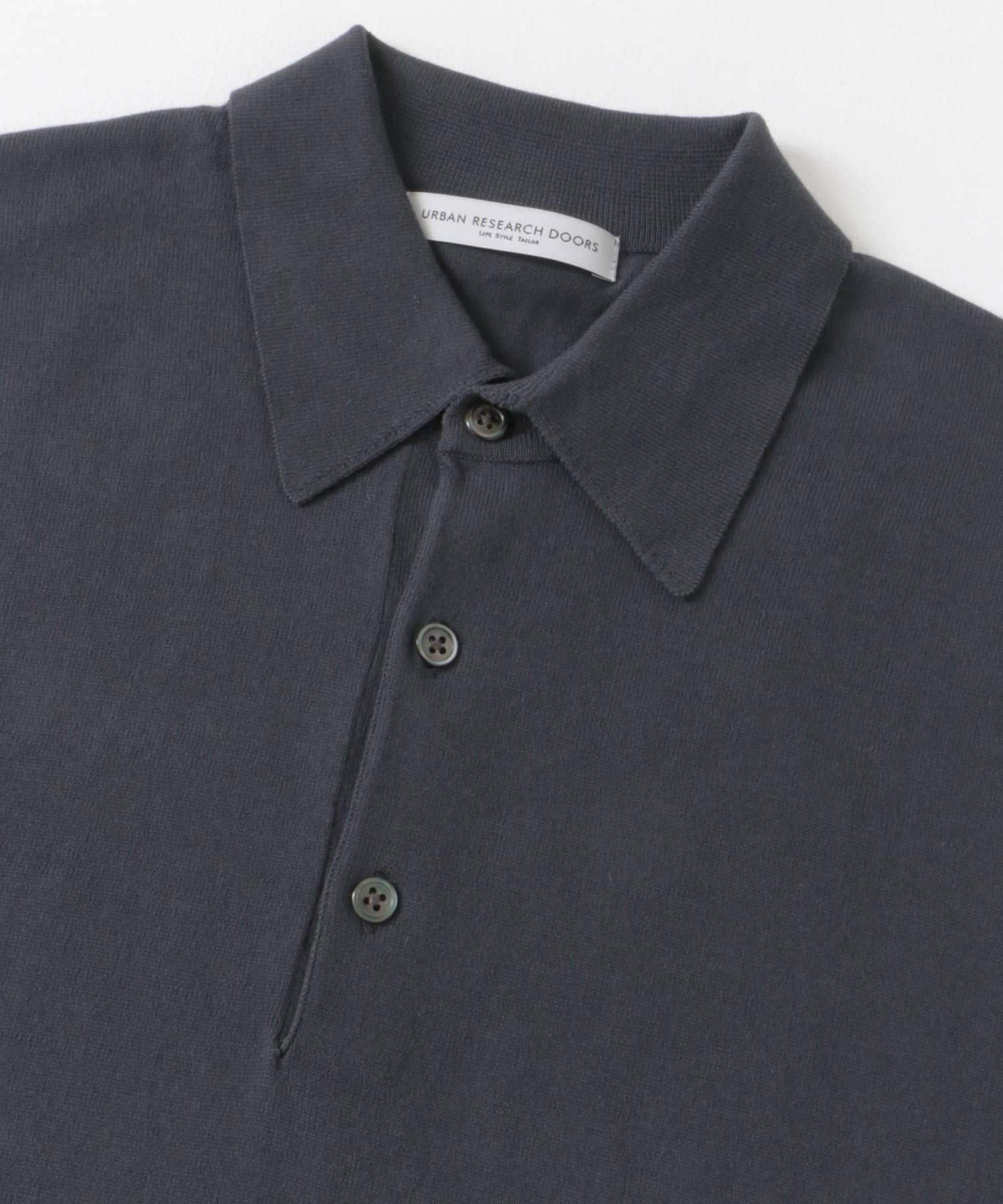 『UR TECH ひやサラクール』『接触冷感/UVカット』 ニットポロシャツ BLUE GRAY M
