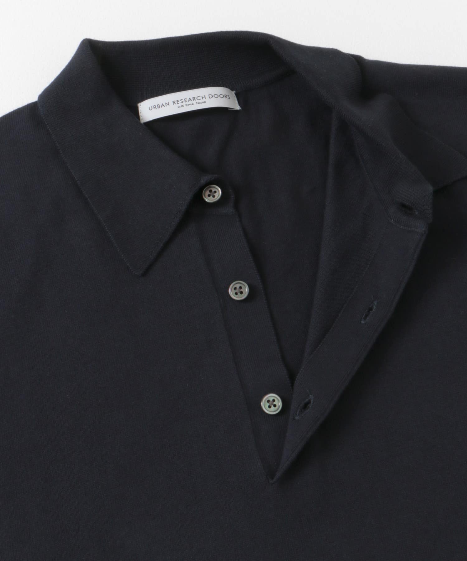 『UR TECH ひやサラクール』『接触冷感/UVカット』 ニットポロシャツ NAVY M