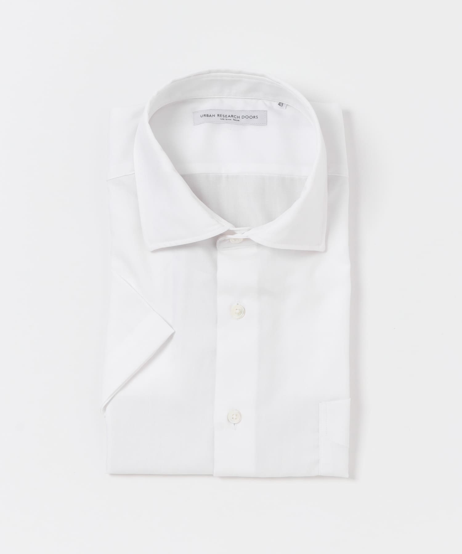 LIFE STYLE TAILOR　セミワイド半袖シャツ WHITE 37