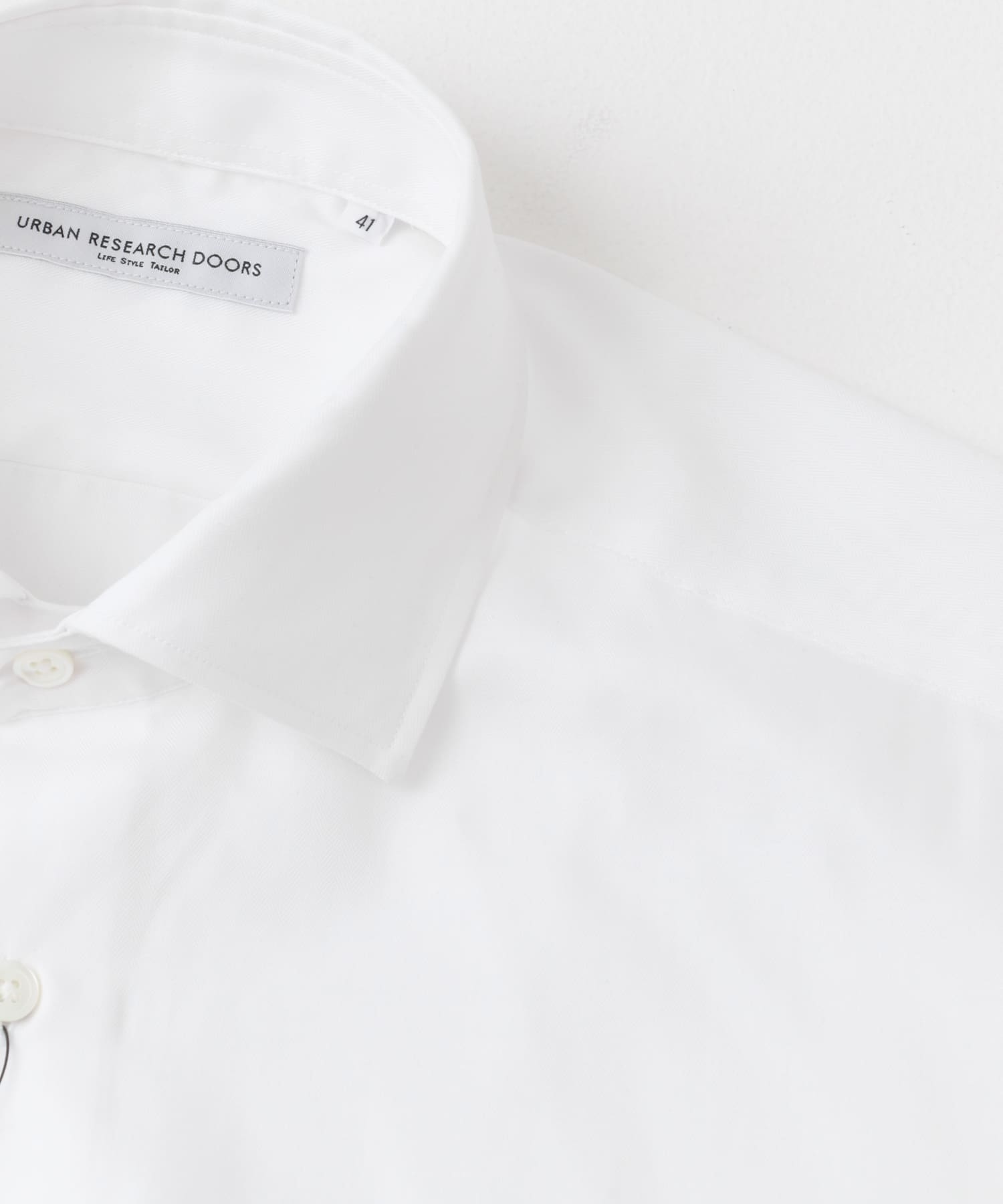 LIFE STYLE TAILOR　セミワイド半袖シャツ WHITE 37