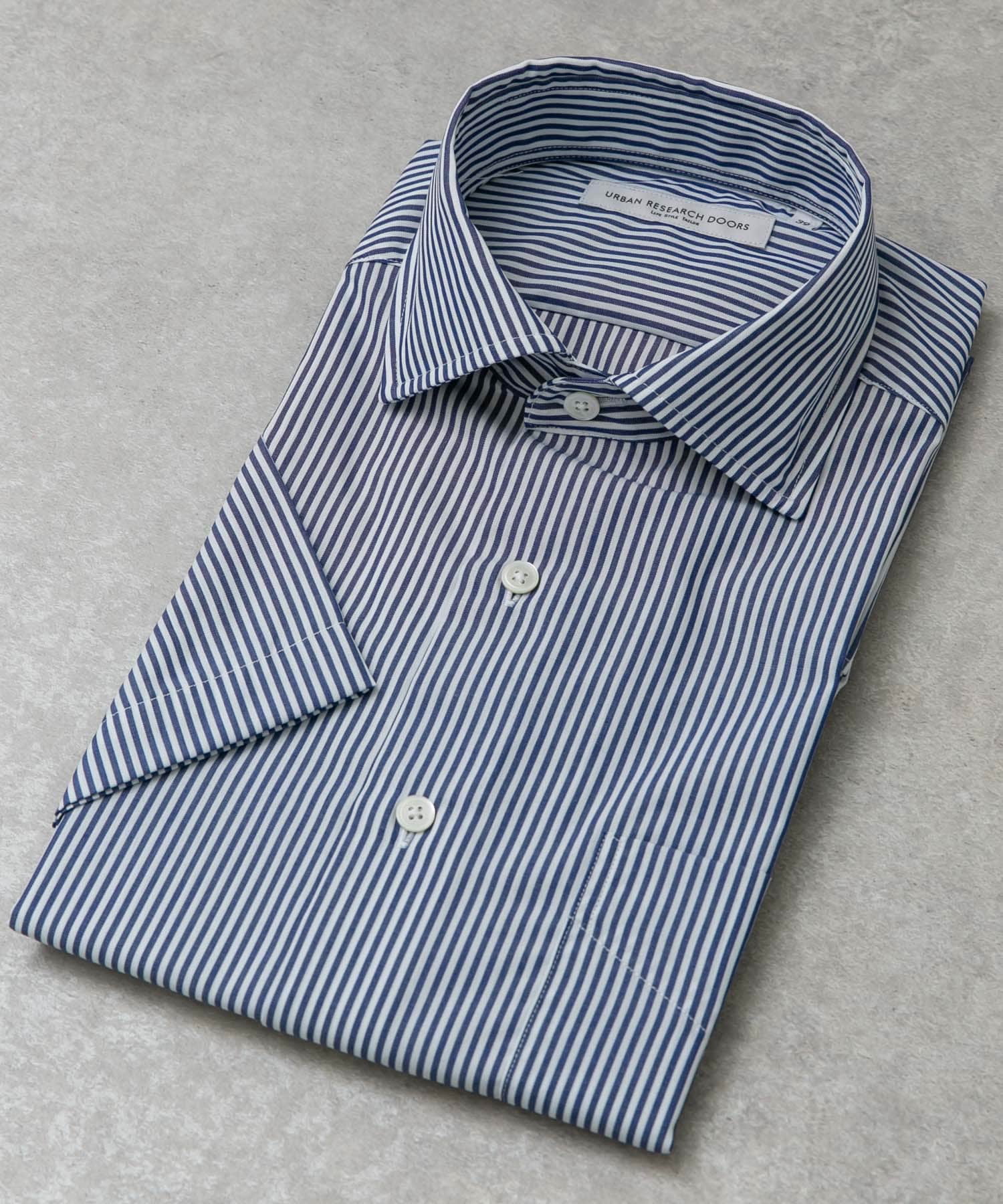 LIFE STYLE TAILOR　セミワイド半袖シャツ NVY-ST 37