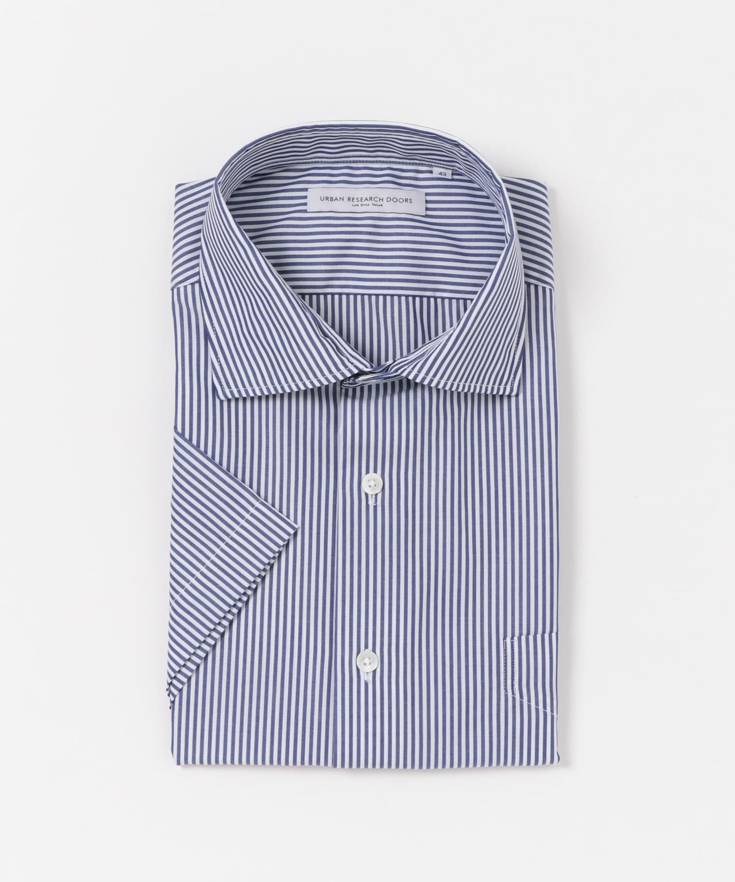 LIFE STYLE TAILOR　セミワイド半袖シャツ NVY-ST 37