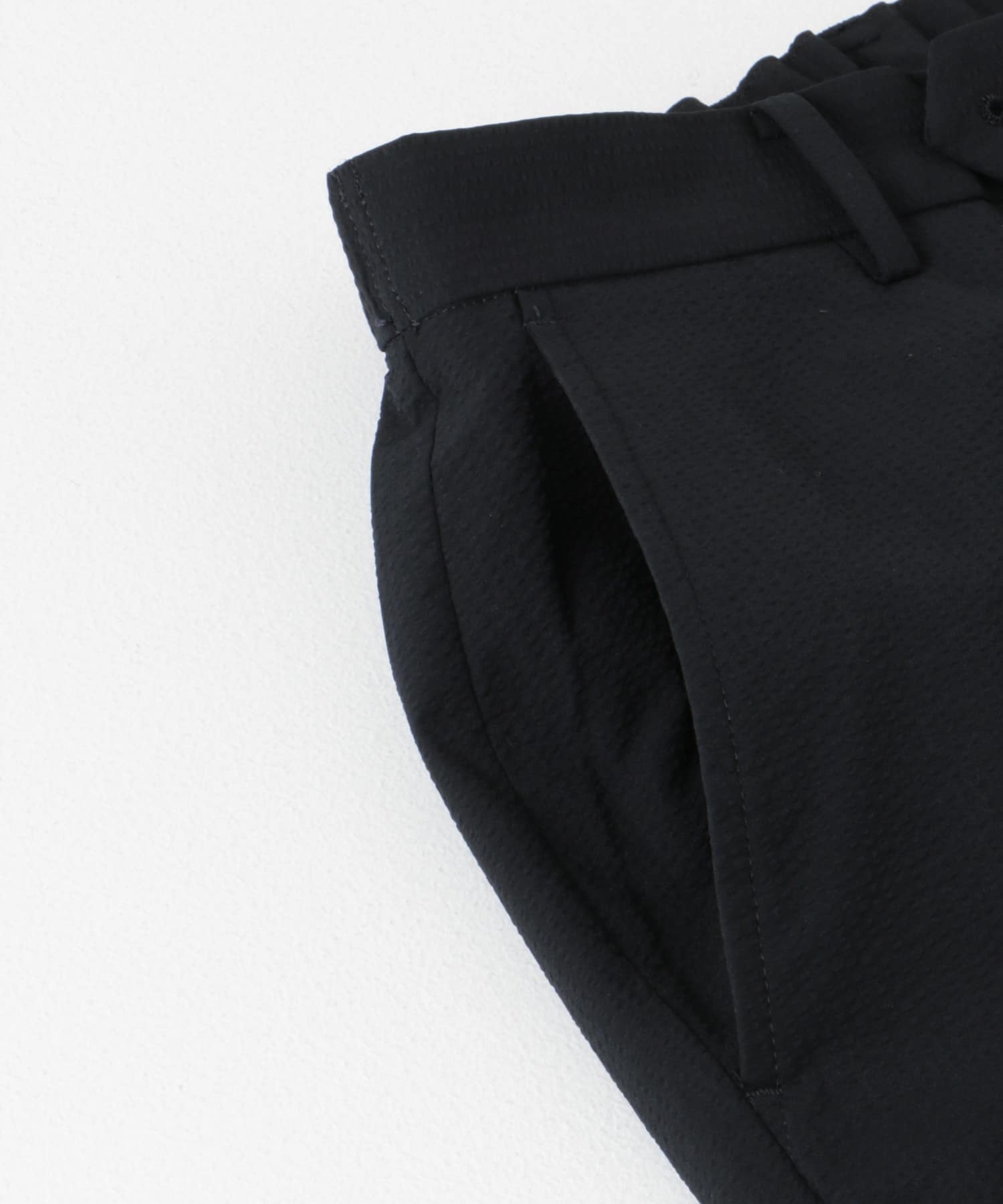 『イージーケア』LIFE STYLE TAILOR　シアサッカーコンフォータブルパンツ NAVY S