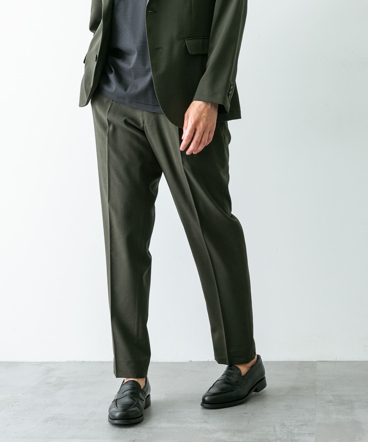 『イージーケア』LIFE STYLE TAILOR　メランジトロストレッチパンツ