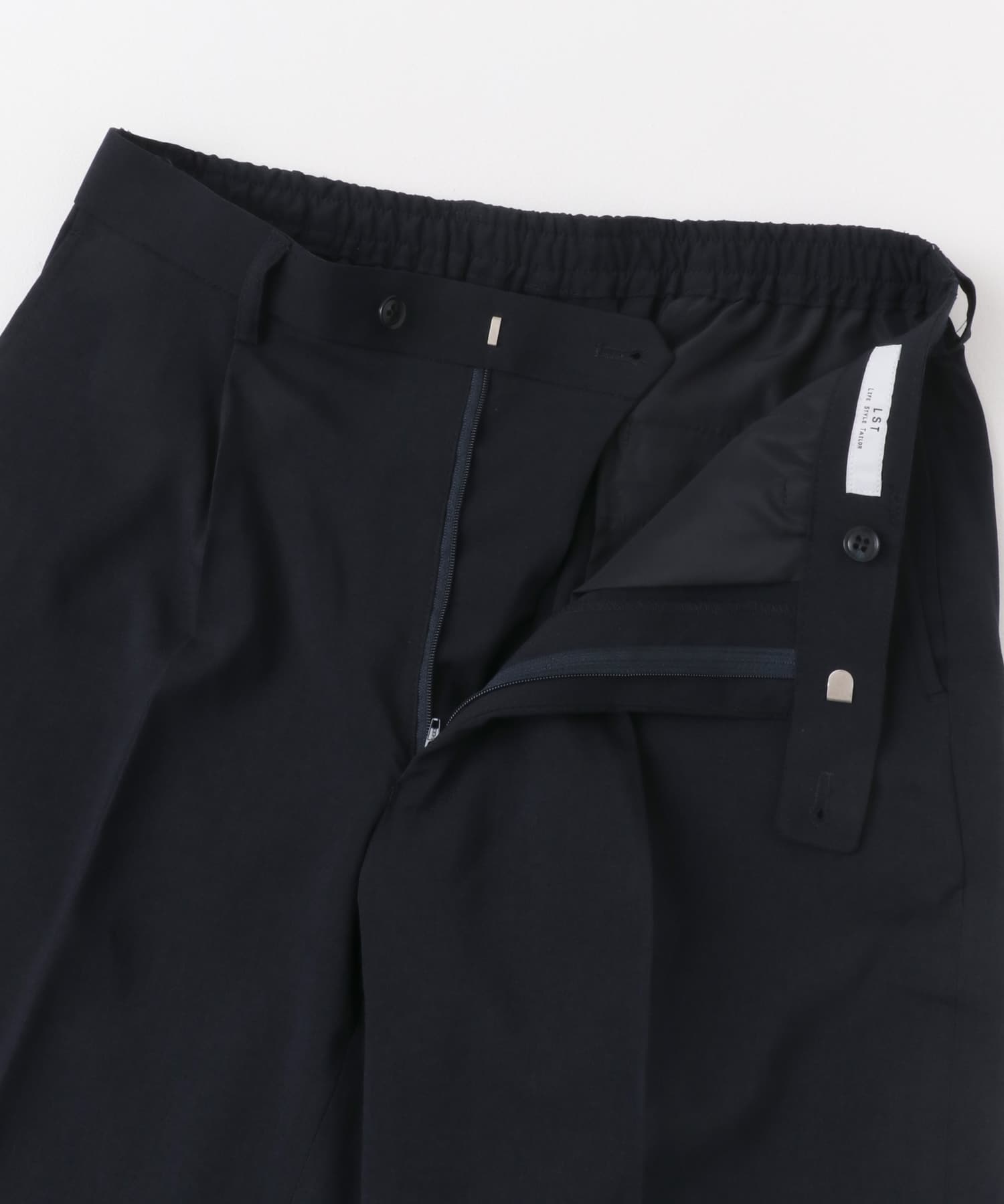 『イージーケア』LIFE STYLE TAILOR　メランジトロストレッチパンツ NAVY S