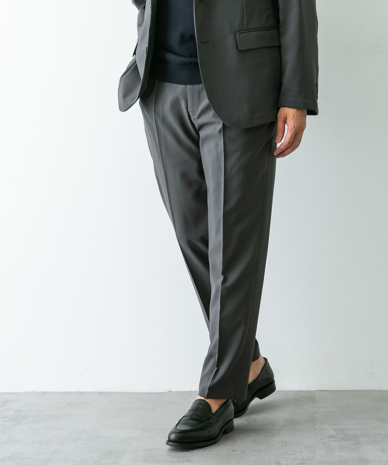 『イージーケア』LIFE STYLE TAILOR　メランジトロストレッチパンツ