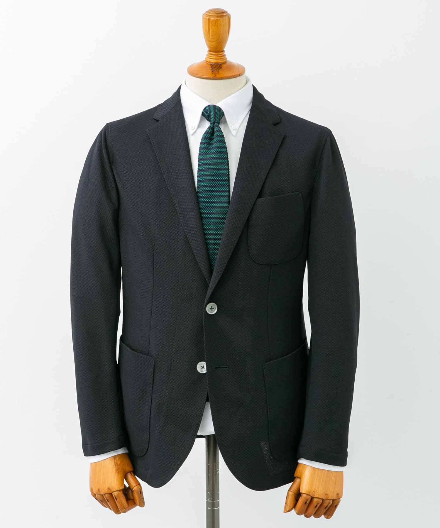 『イージーケア/速乾』LIFE STYLE TAILOR　メランジニットイージージャケット NAVY 48