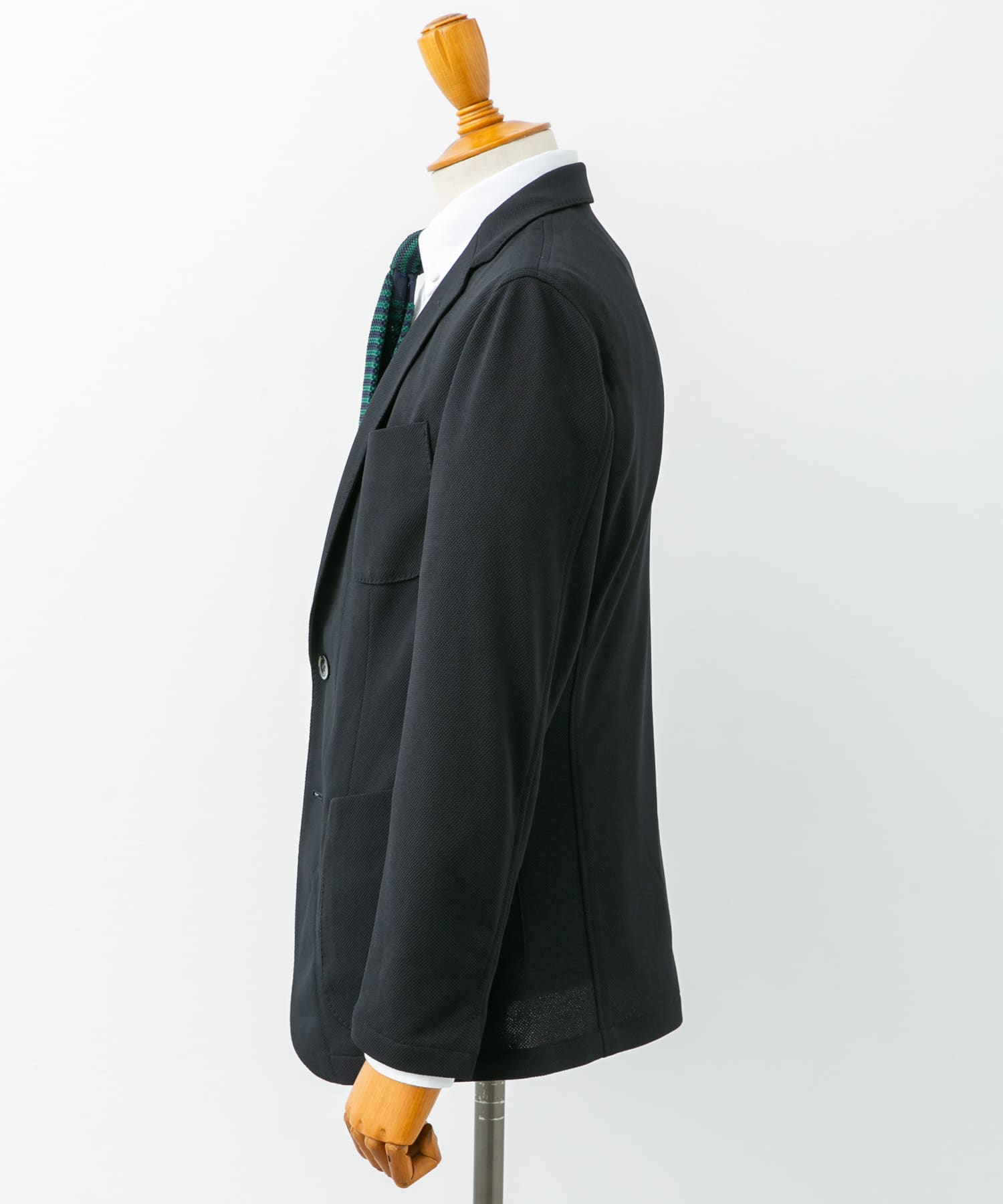 『イージーケア/速乾』LIFE STYLE TAILOR　メランジニットイージージャケット NAVY 48