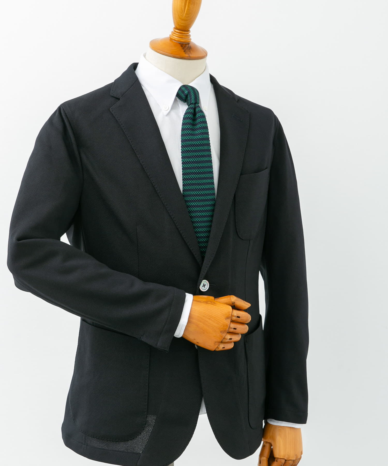 『イージーケア/速乾』LIFE STYLE TAILOR　メランジニットイージージャケット NAVY 50