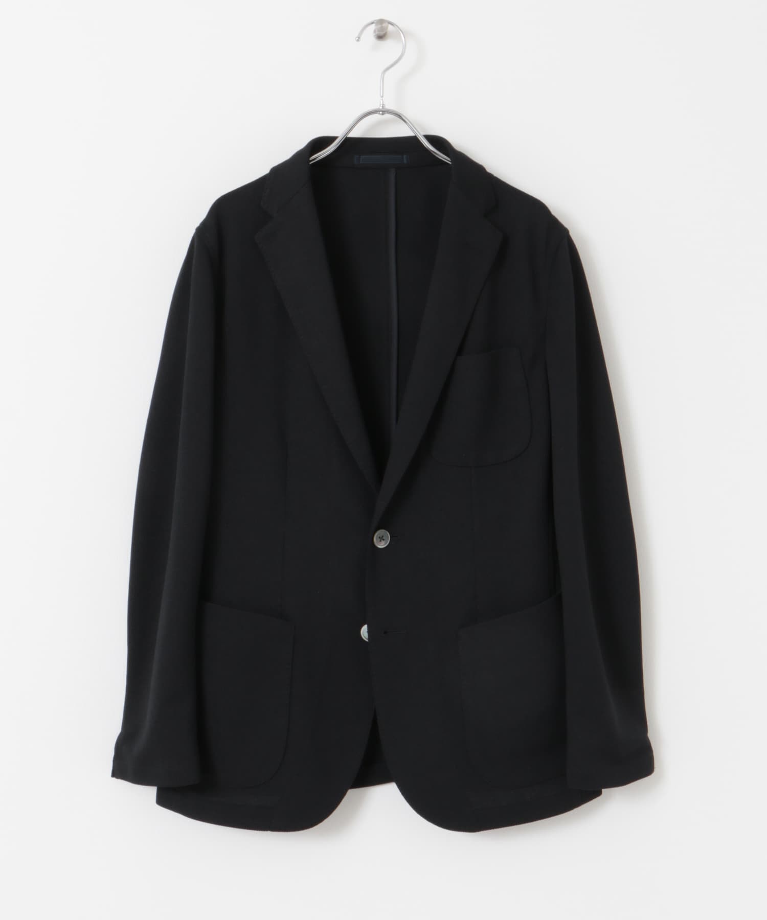 『イージーケア/速乾』LIFE STYLE TAILOR　メランジニットイージージャケット NAVY 44