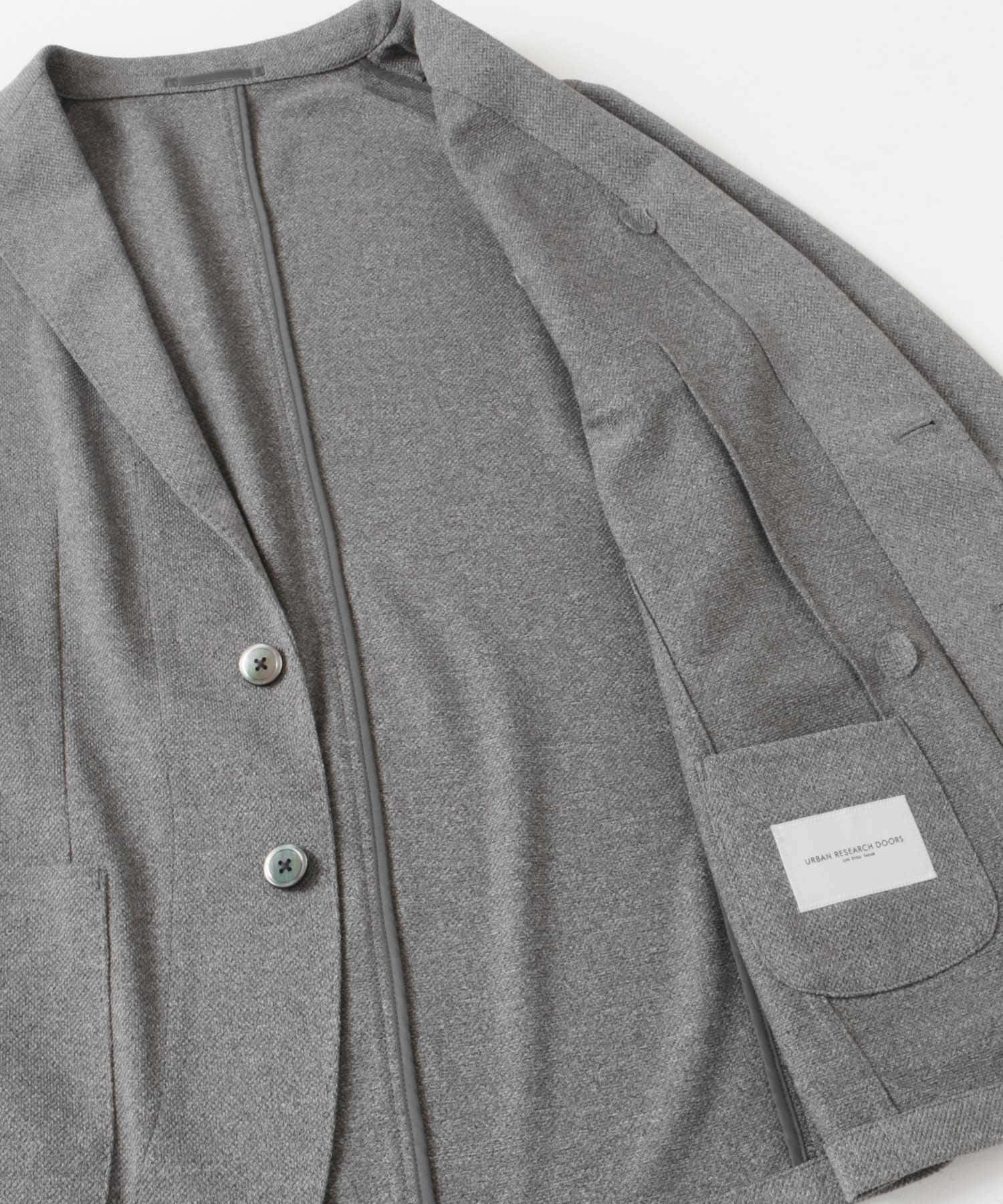 『イージーケア/速乾』LIFE STYLE TAILOR　メランジニットイージージャケット GRAY 44
