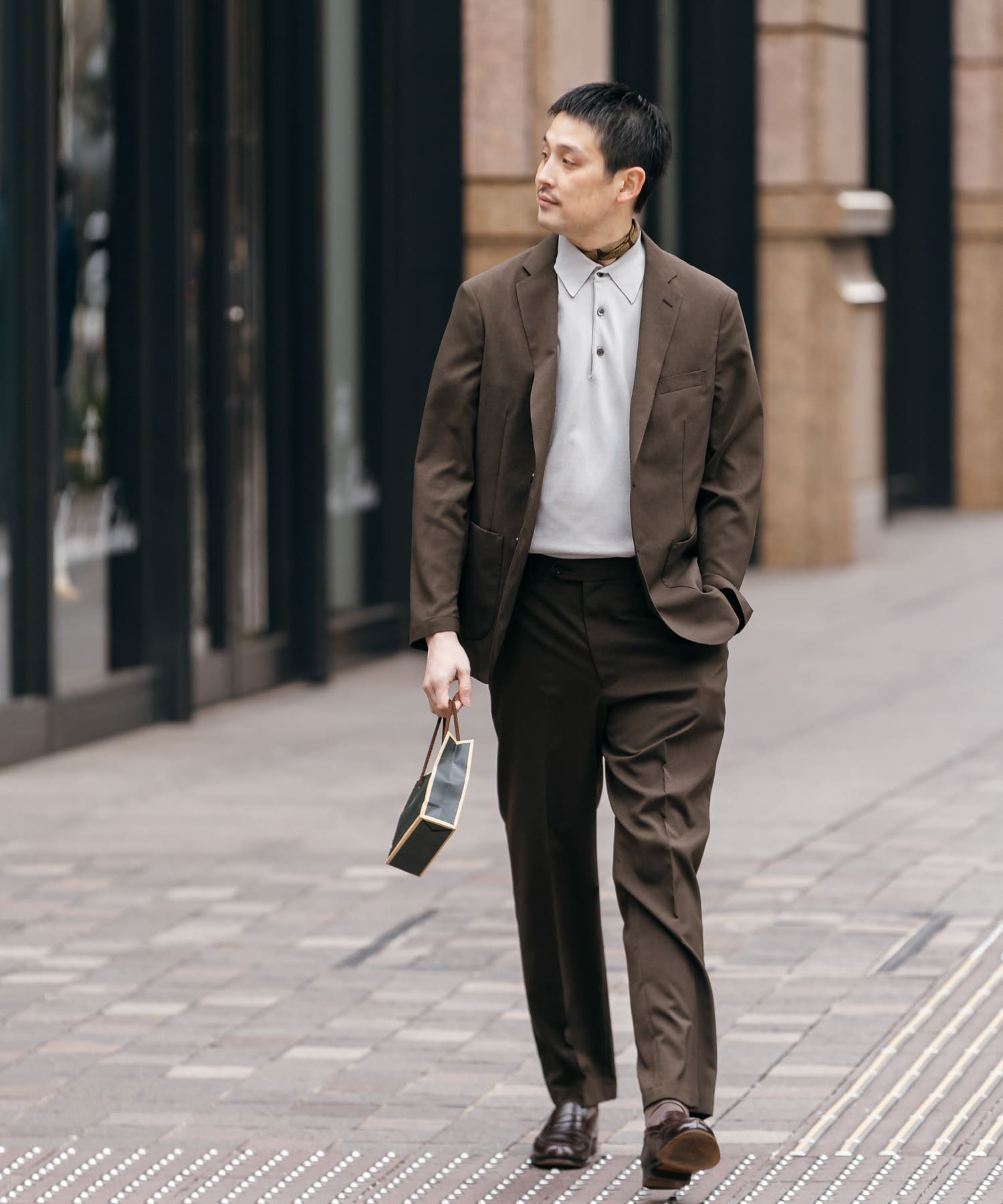 LIFE STYLE TAILOR リネンライクコンフォータブルジャケット(S NAVY