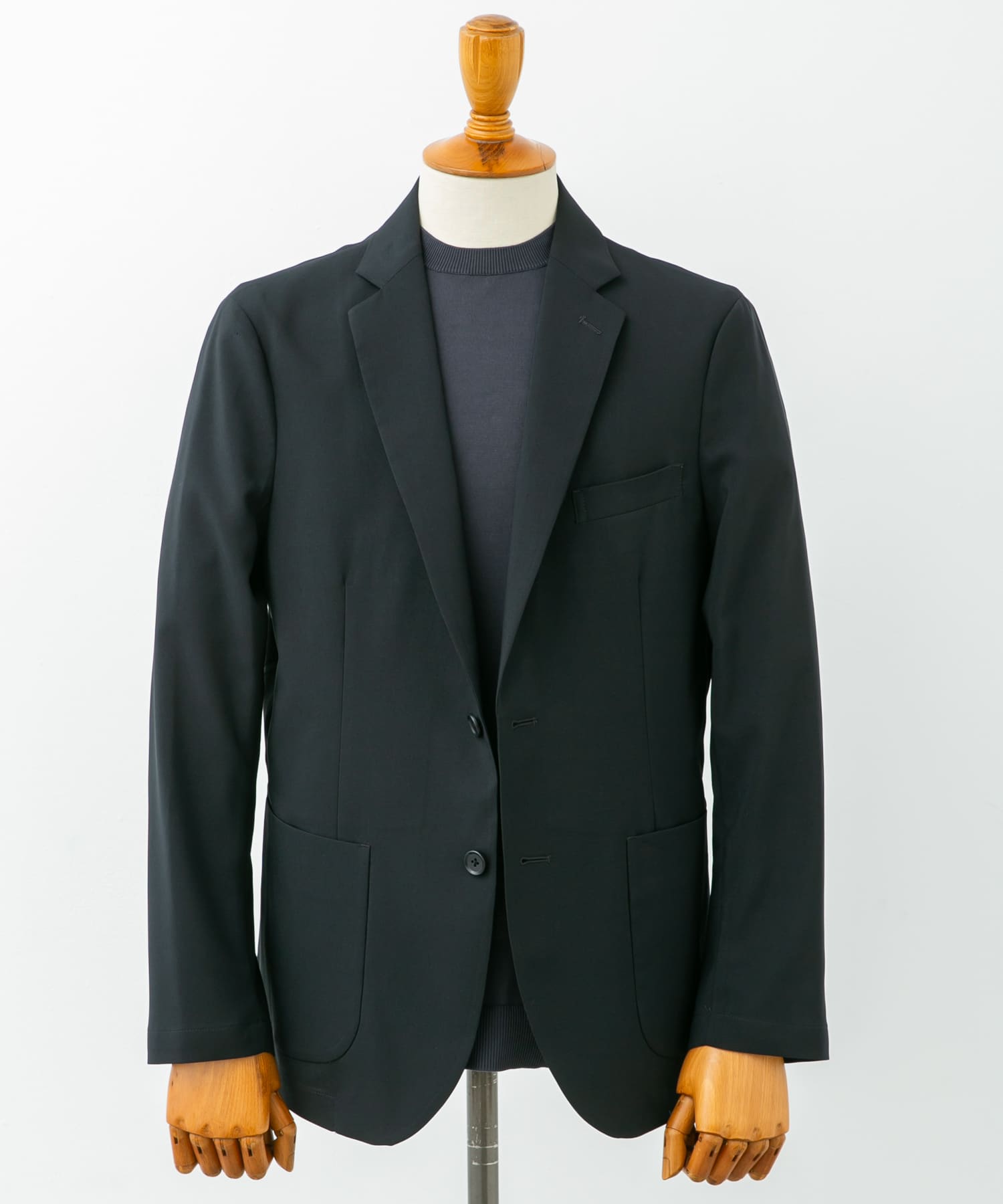 LIFE STYLE TAILOR　リネンライクコンフォータブルジャケット NAVY M