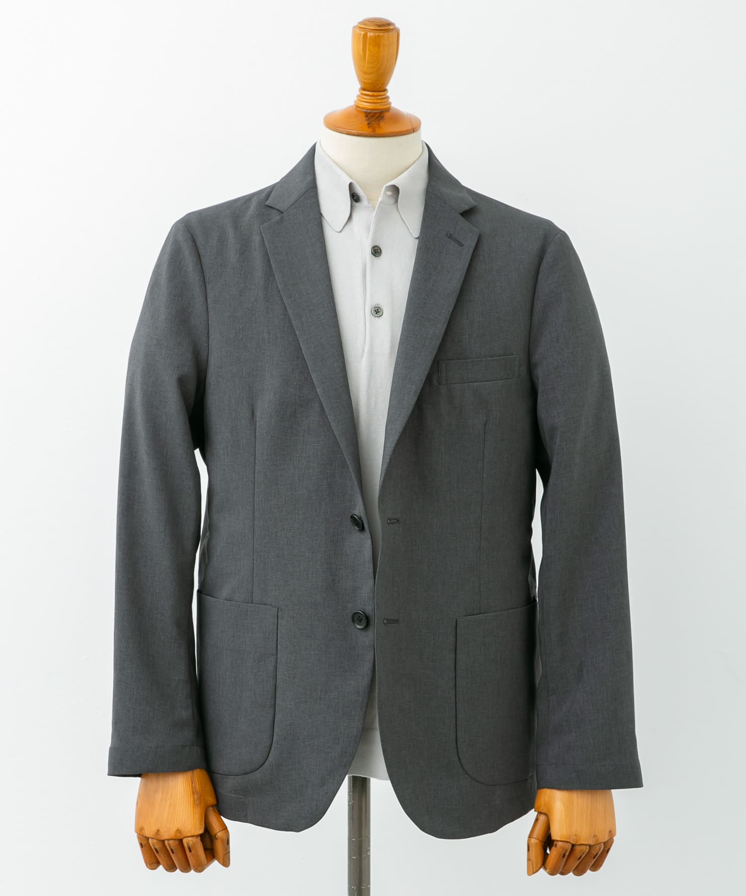 LIFE STYLE TAILOR　リネンライクコンフォータブルジャケット GRAY M