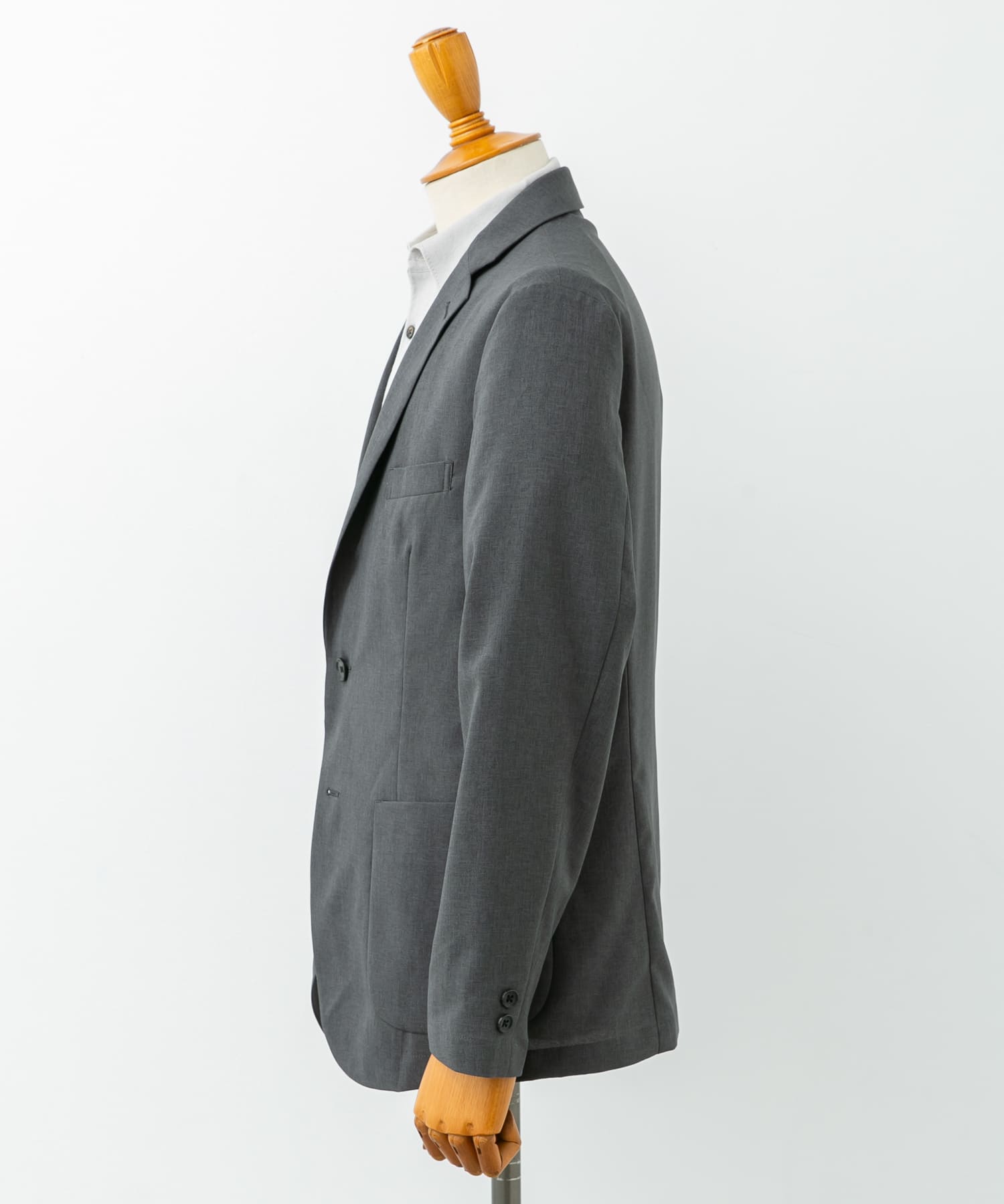 LIFE STYLE TAILOR　リネンライクコンフォータブルジャケット GRAY M