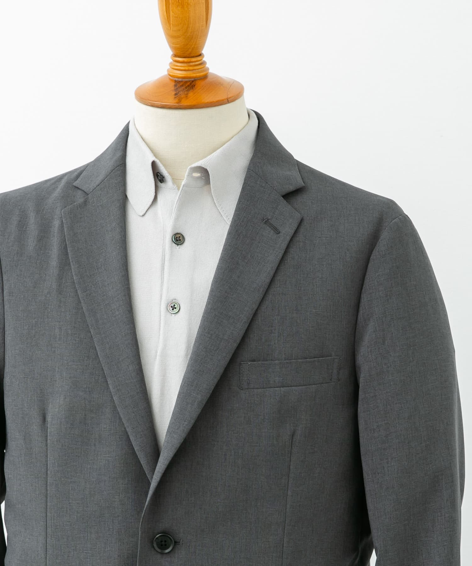 LIFE STYLE TAILOR　リネンライクコンフォータブルジャケット GRAY L
