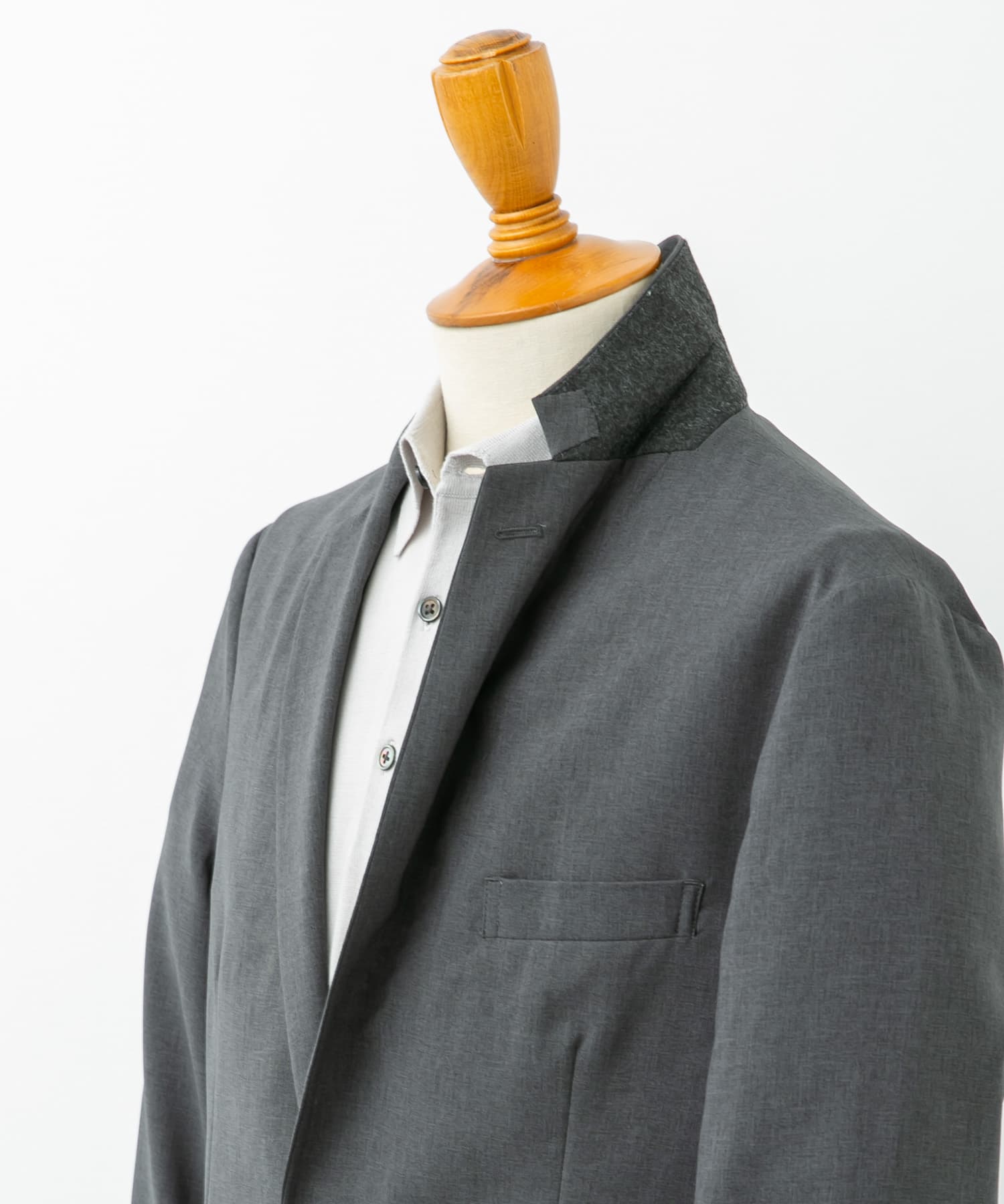 LIFE STYLE TAILOR　リネンライクコンフォータブルジャケット GRAY L