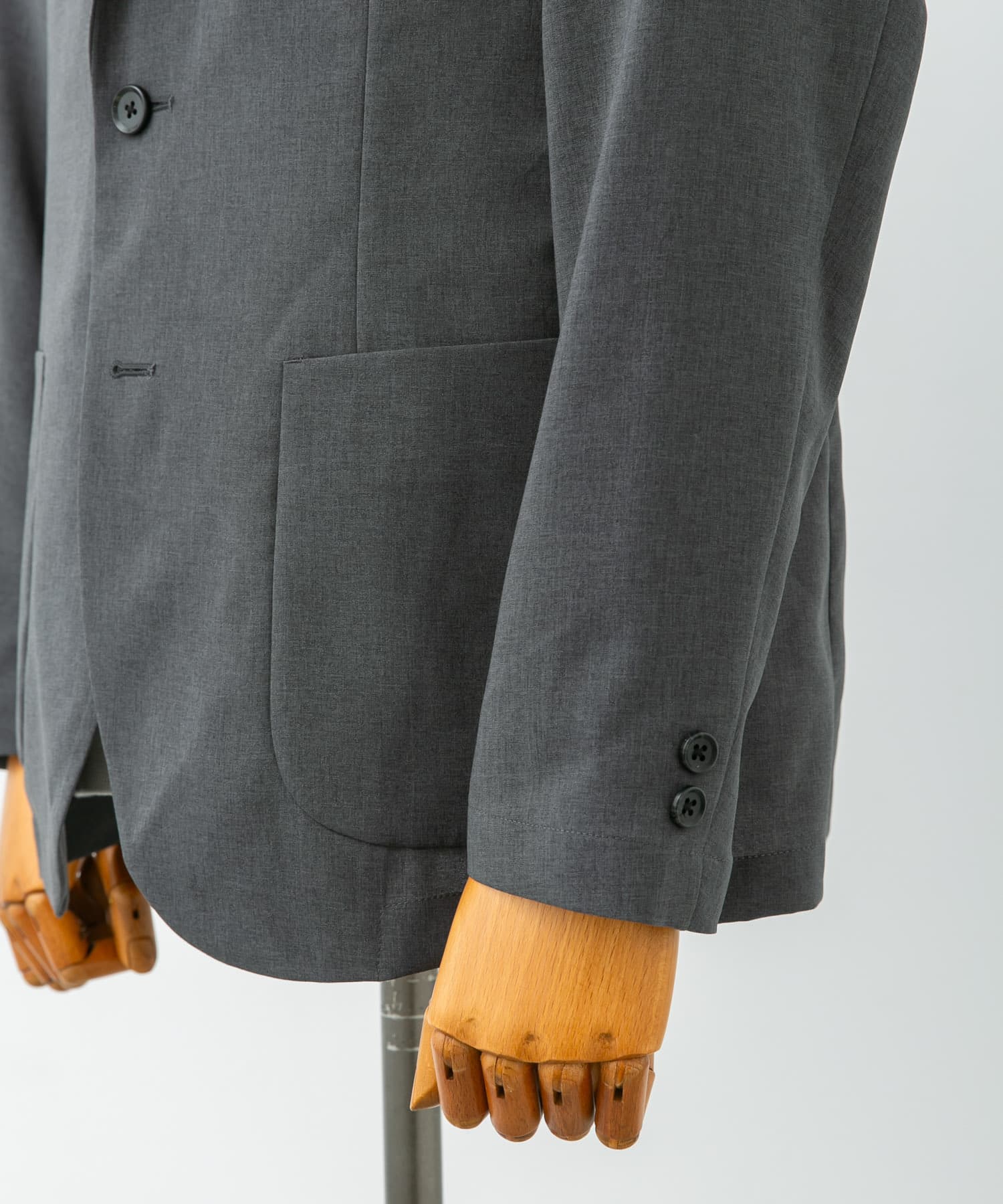 LIFE STYLE TAILOR　リネンライクコンフォータブルジャケット GRAY L