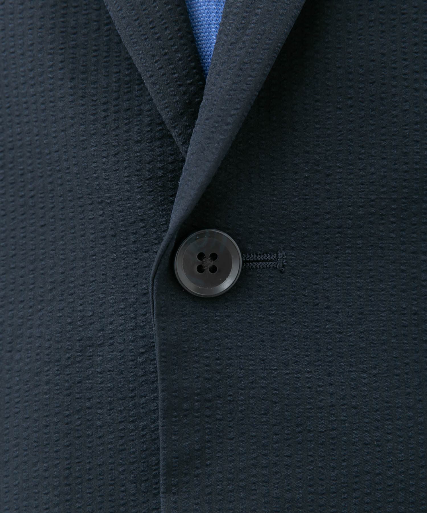 『イージーケア』LIFE STYLE TAILOR　シアサッカーコンフォータブルジャケット NAVY L