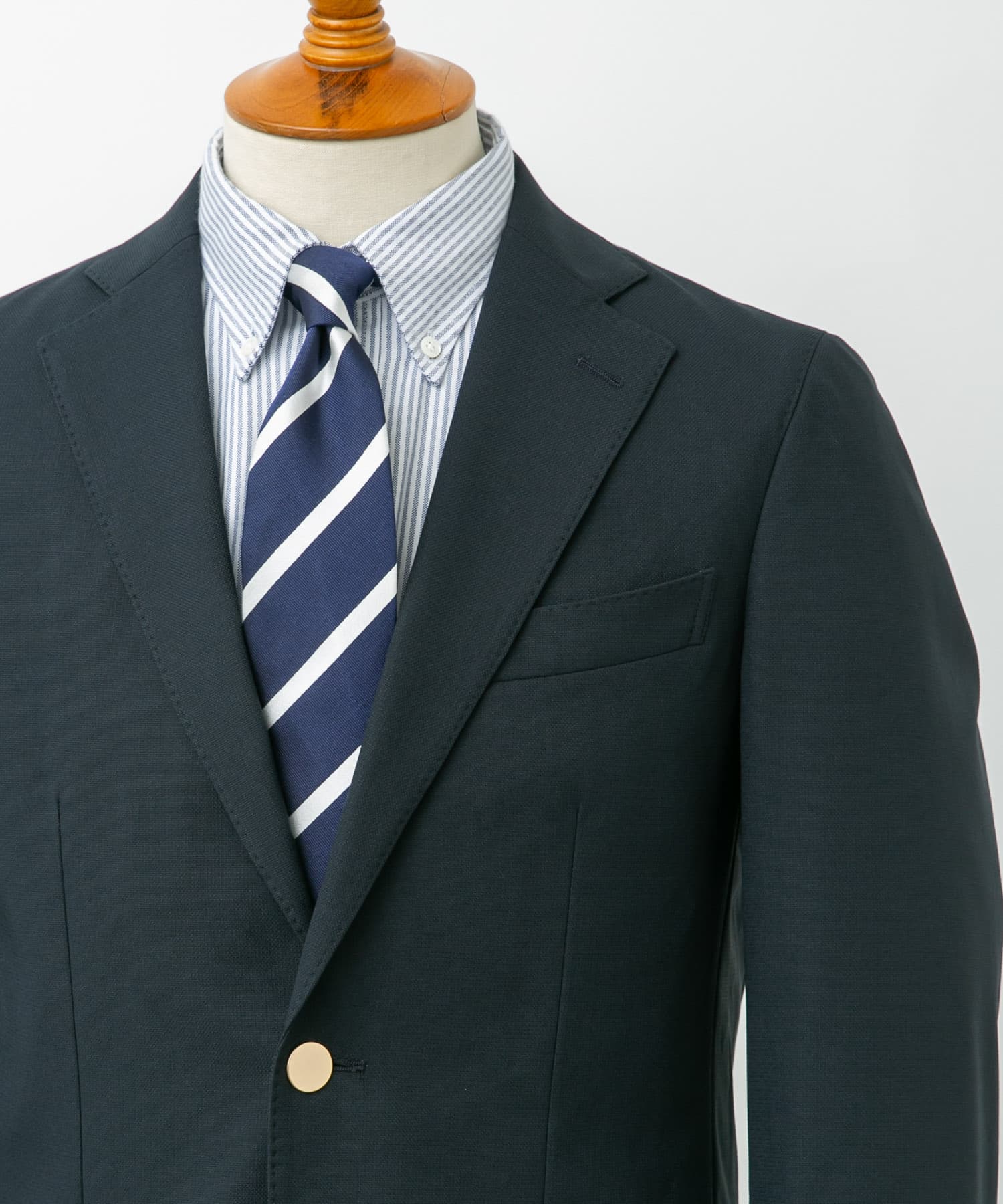 『イージーケア』LIFE STYLE TAILOR　ストレッチオックスメタルボタンブレザー NAVY 46