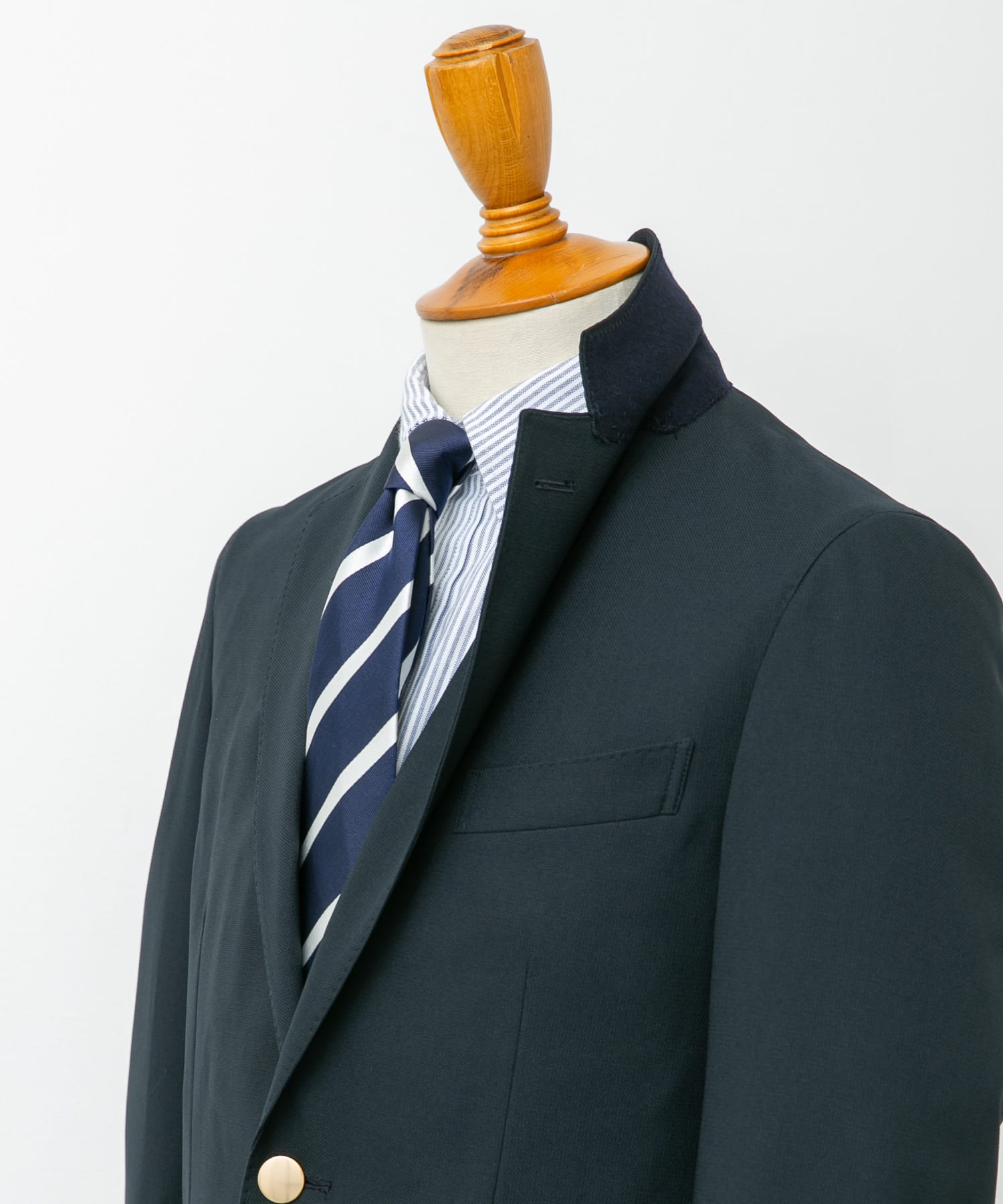 『イージーケア』LIFE STYLE TAILOR　ストレッチオックスメタルボタンブレザー NAVY 46