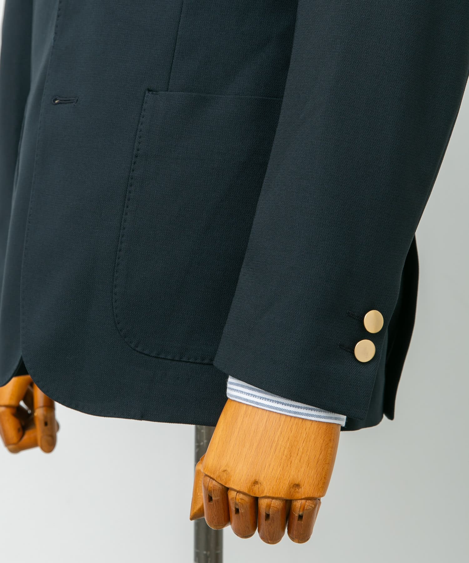 『イージーケア』LIFE STYLE TAILOR　ストレッチオックスメタルボタンブレザー NAVY 48