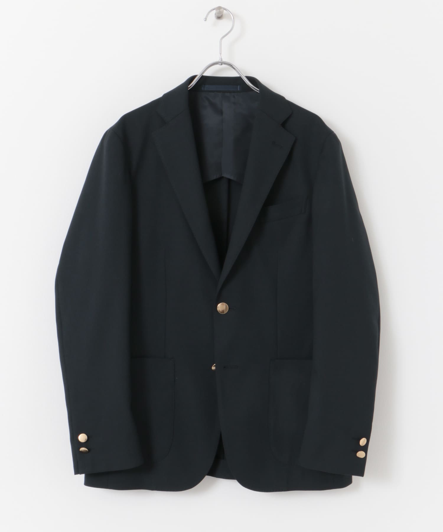 『イージーケア』LIFE STYLE TAILOR　ストレッチオックスメタルボタンブレザー NAVY 44