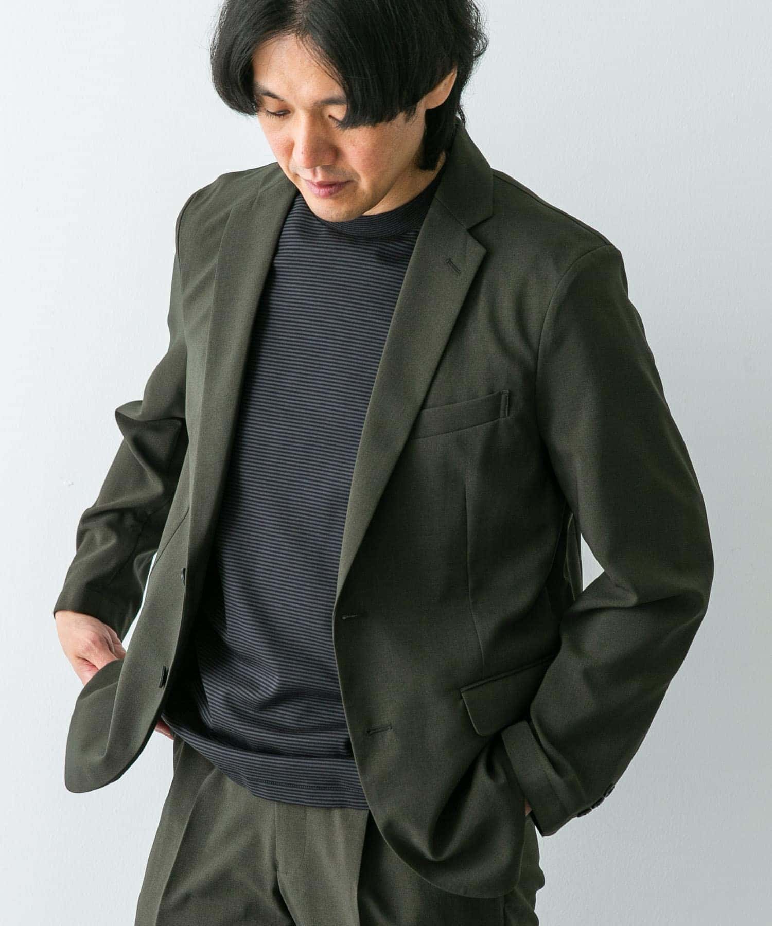 イージーケア』LIFE STYLE TAILOR メランジトロストレッチジャケット(S